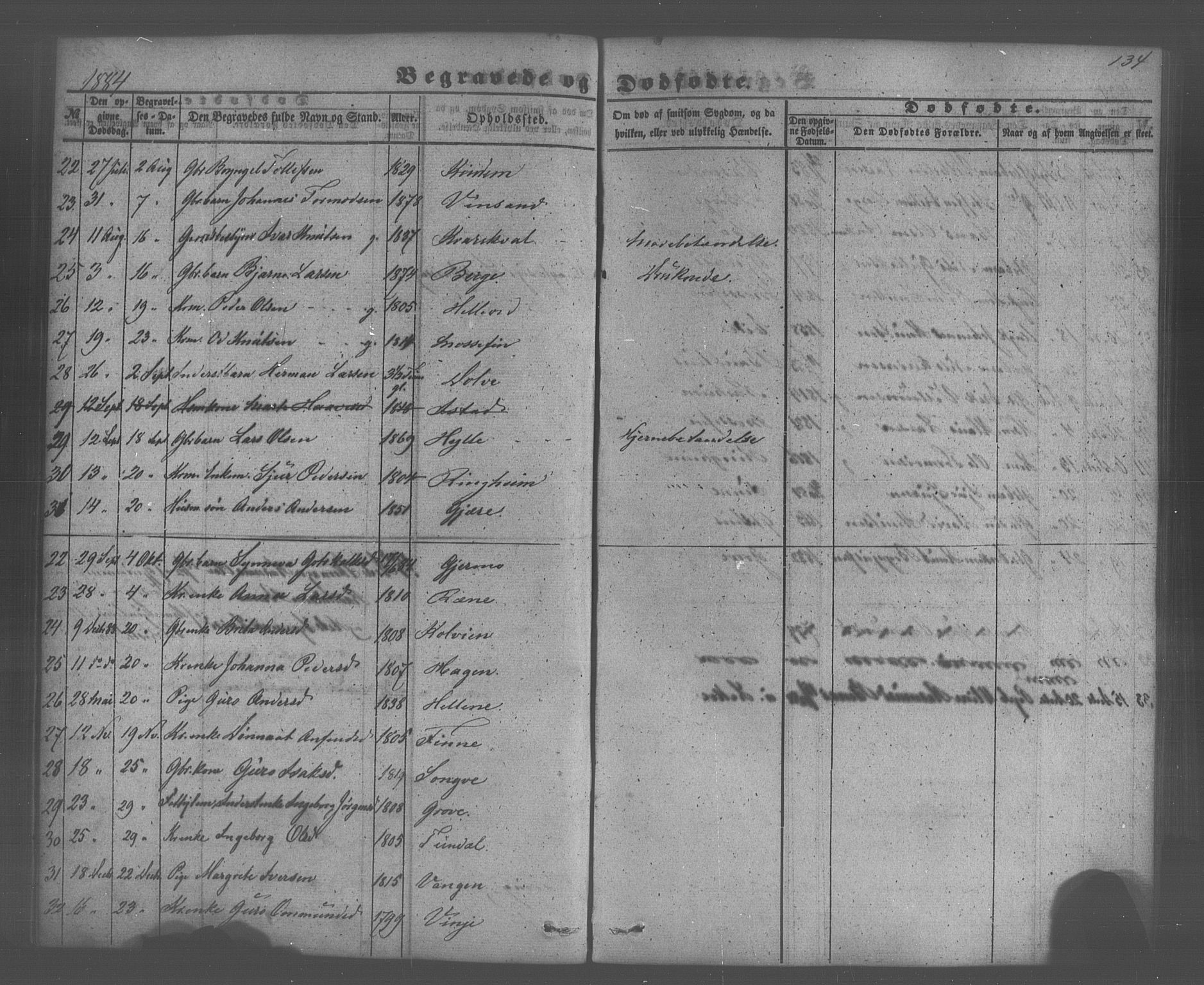 Voss sokneprestembete, AV/SAB-A-79001/H/Haa: Ministerialbok nr. A 20, 1855-1886, s. 134