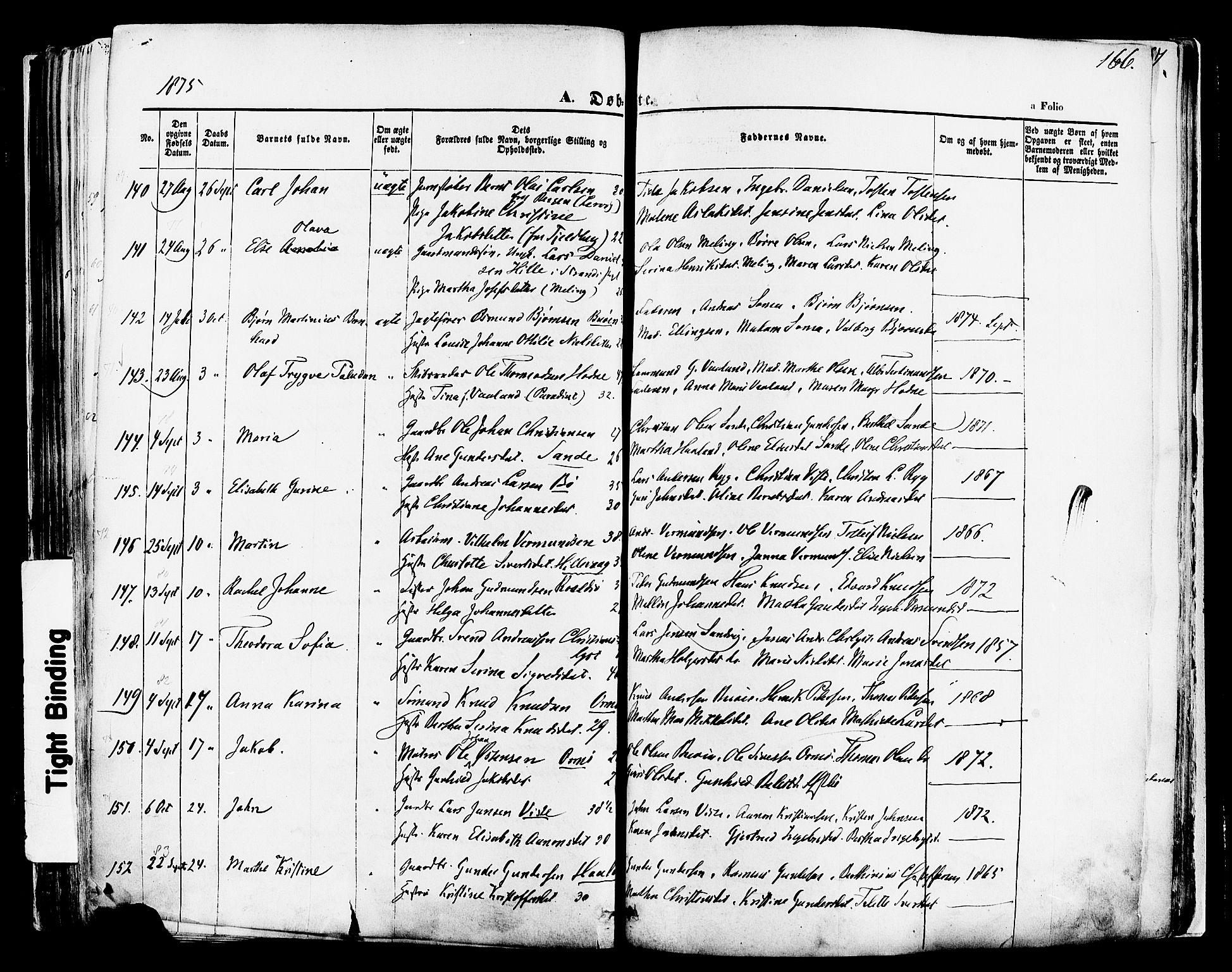 Hetland sokneprestkontor, AV/SAST-A-101826/30/30BA/L0003: Ministerialbok nr. A 3, 1862-1876, s. 166