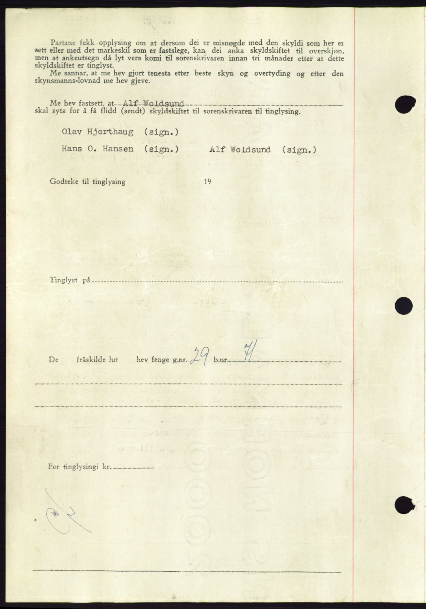 Søre Sunnmøre sorenskriveri, AV/SAT-A-4122/1/2/2C/L0085: Pantebok nr. 11A, 1949-1949, Dagboknr: 1973/1949