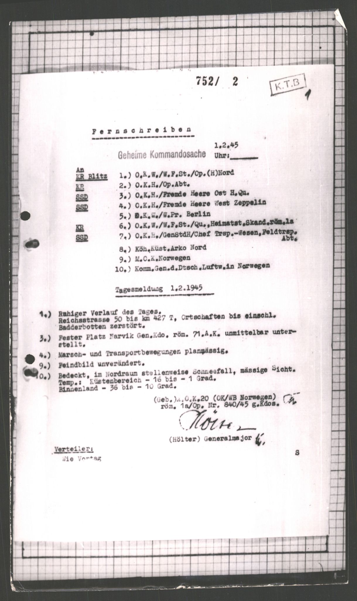 Forsvarets Overkommando. 2 kontor. Arkiv 11.4. Spredte tyske arkivsaker, AV/RA-RAFA-7031/D/Dar/Dara/L0002: Krigsdagbøker for 20. Gebirgs-Armee-Oberkommando (AOK 20), 1945, s. 375