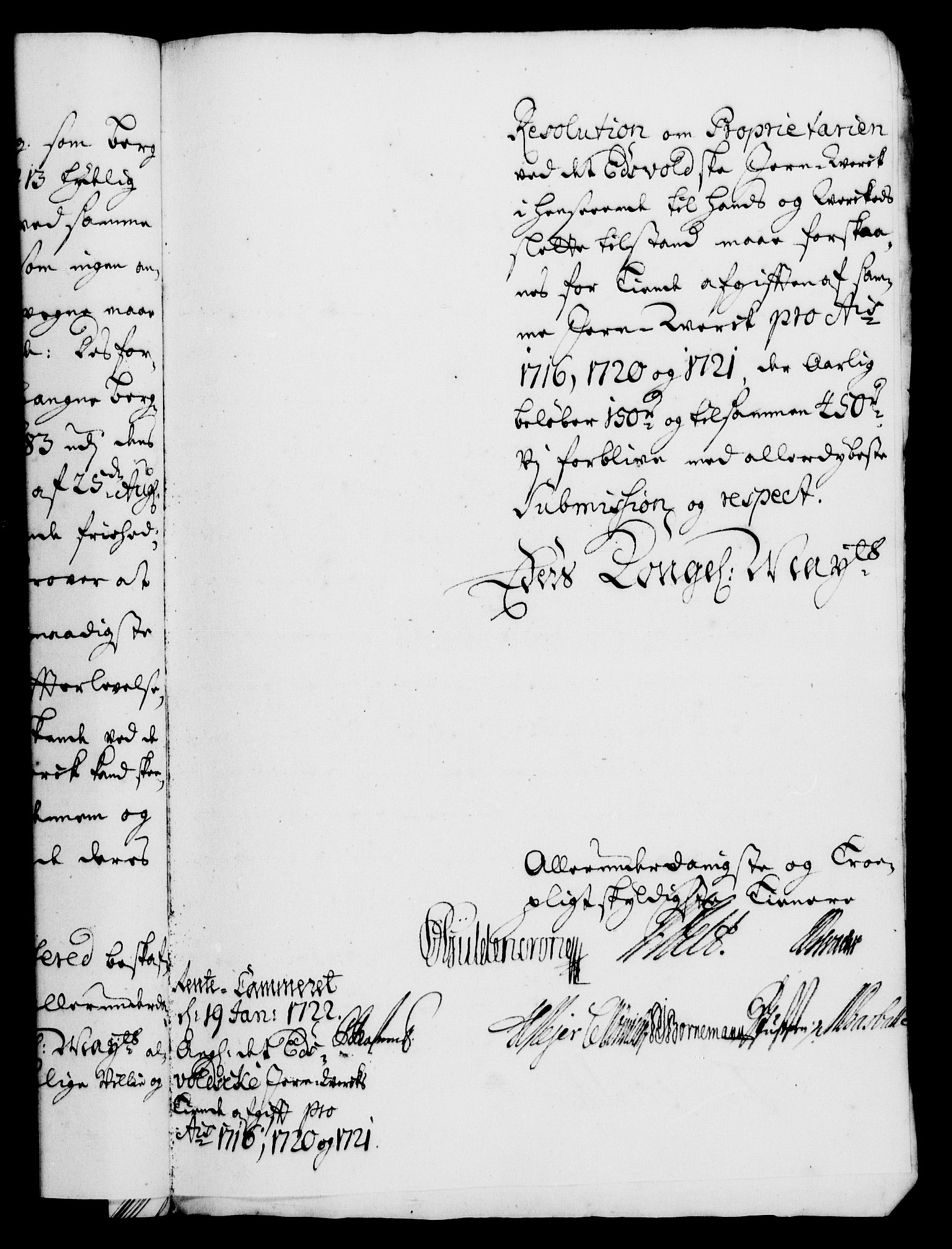 Rentekammeret, Kammerkanselliet, RA/EA-3111/G/Gf/Gfa/L0005: Norsk relasjons- og resolusjonsprotokoll (merket RK 52.5), 1722, s. 64