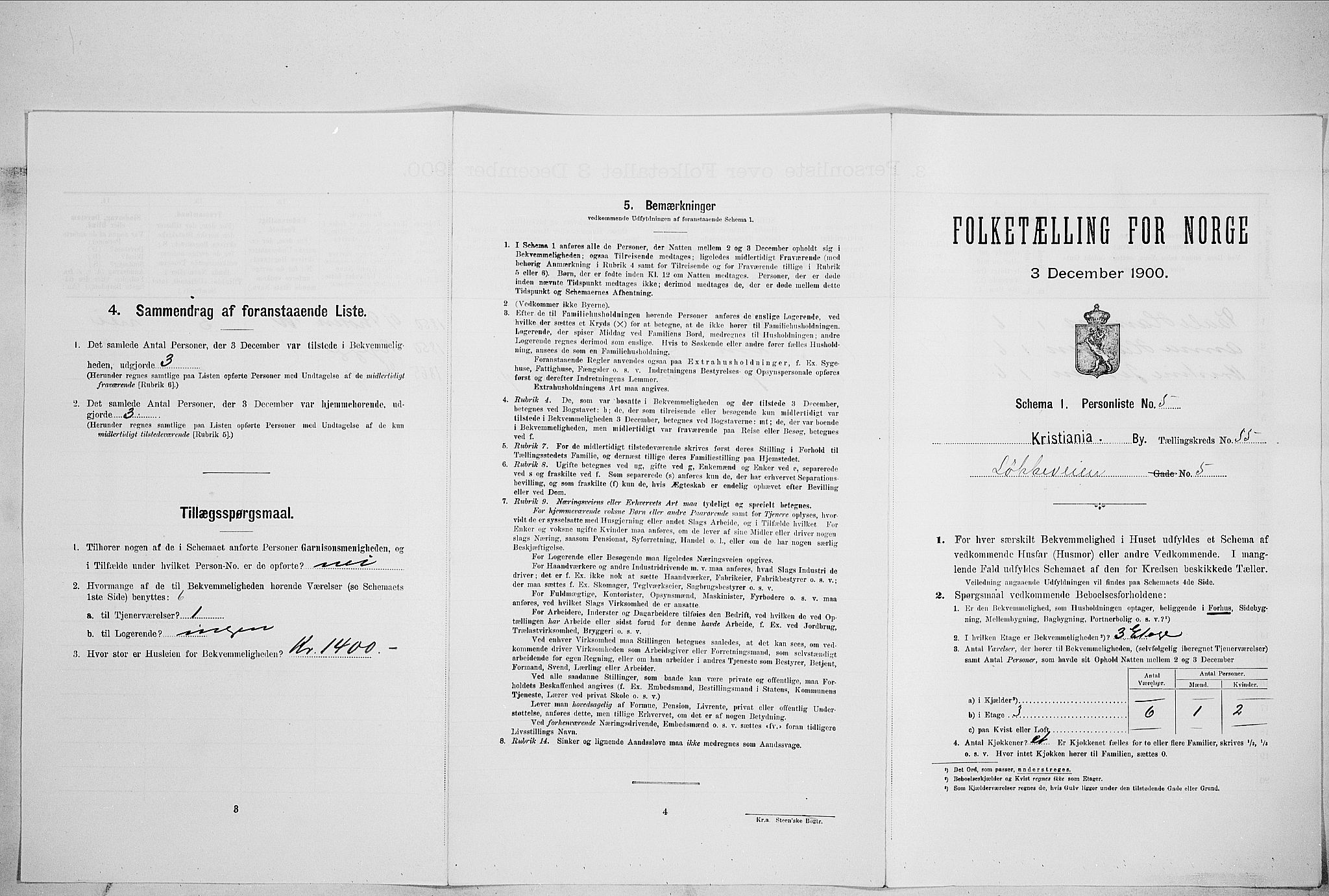 SAO, Folketelling 1900 for 0301 Kristiania kjøpstad, 1900, s. 53440