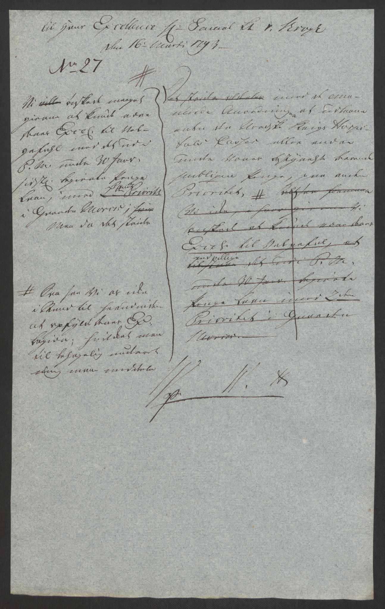 Forsvaret, Den norske kvesthuskasse/krigshospitalkasse, AV/RA-RAFA-1887/F/Fa/L0008: Konsepter, 1790-1793, s. 1051