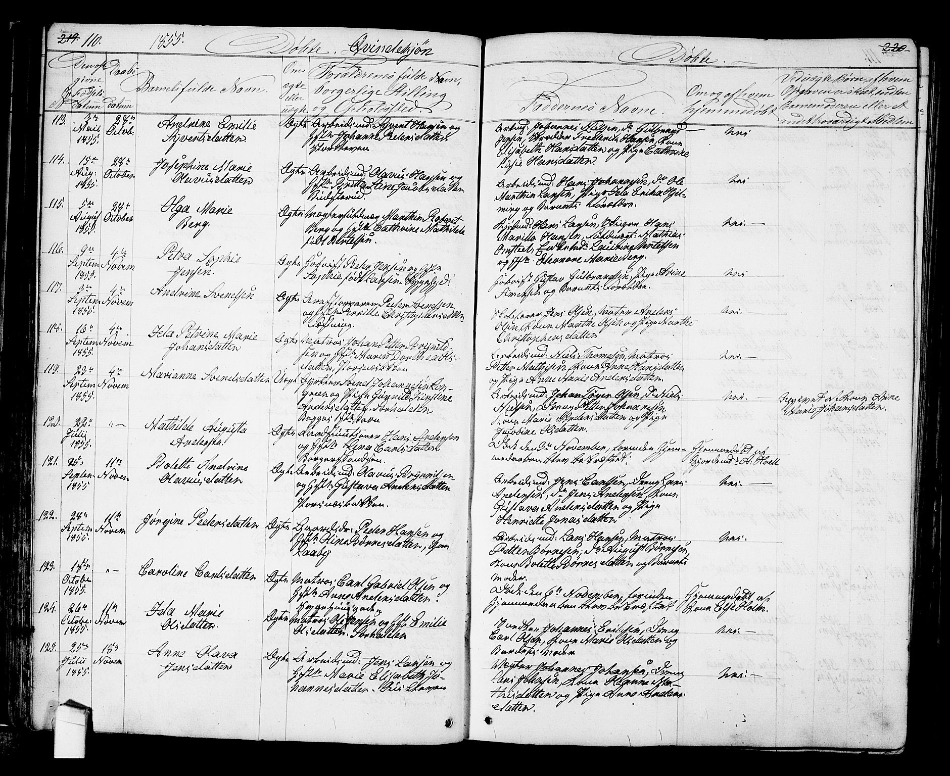 Halden prestekontor Kirkebøker, AV/SAO-A-10909/G/Ga/L0005a: Klokkerbok nr. 5A, 1855-1864, s. 110