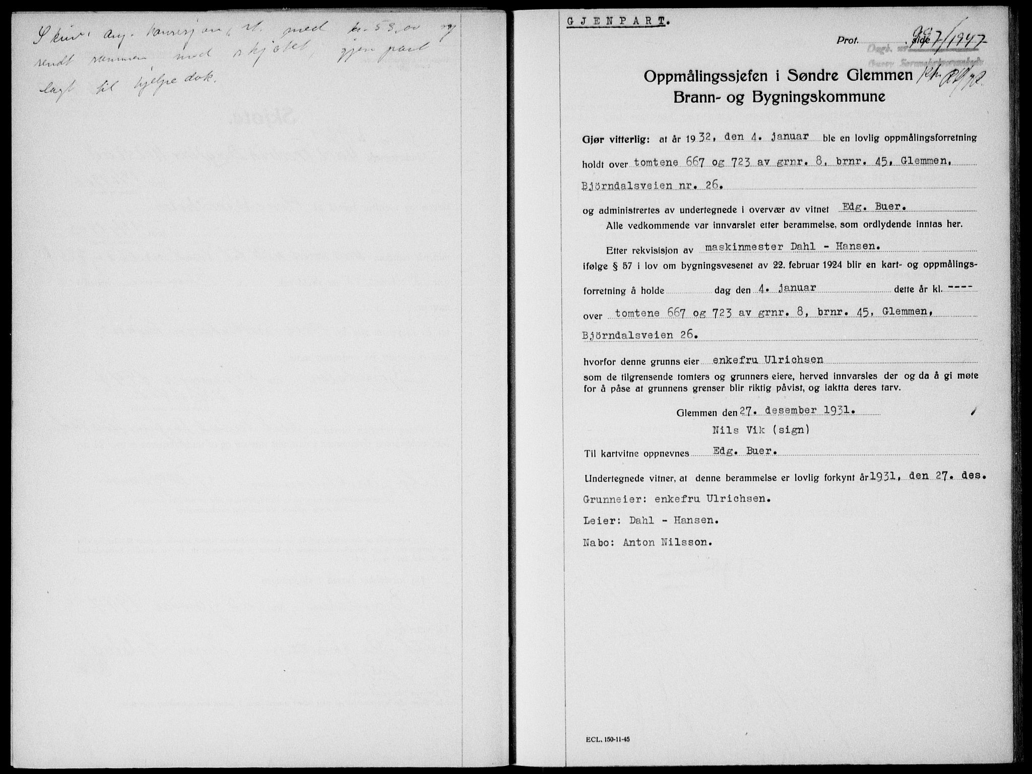 Onsøy sorenskriveri, SAO/A-10474/G/Ga/Gab/L0019b: Pantebok nr. II A-19 B, 1947-1947, Dagboknr: 997/1947