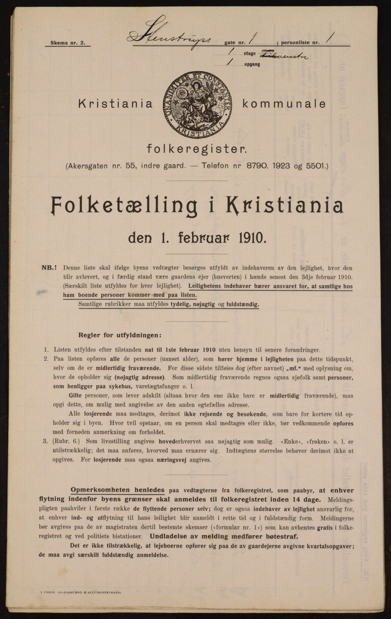 OBA, Kommunal folketelling 1.2.1910 for Kristiania, 1910, s. 95744