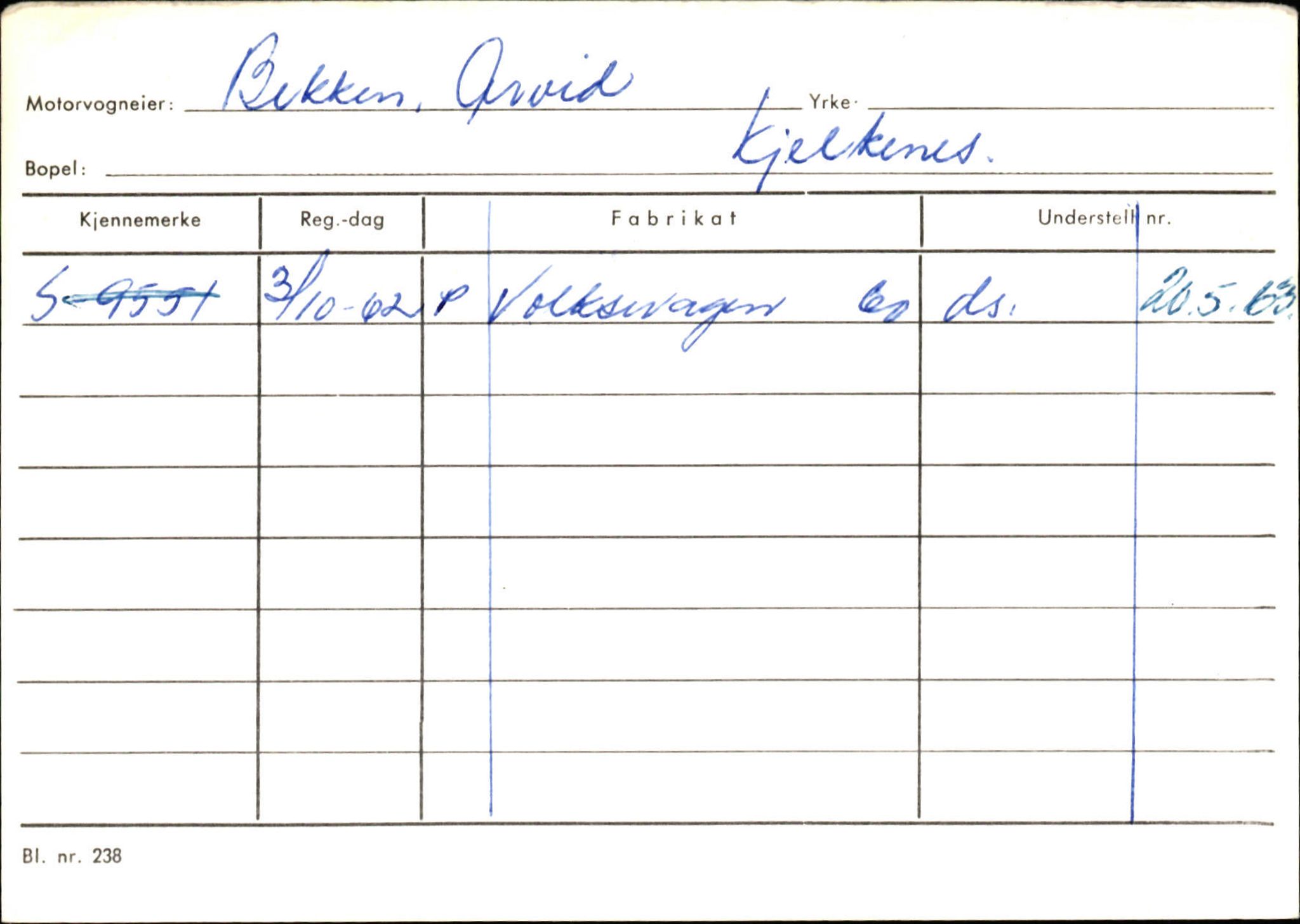 Statens vegvesen, Sogn og Fjordane vegkontor, AV/SAB-A-5301/4/F/L0133: Eigarregister Bremanger A-Å. Gaular A-H, 1945-1975, s. 71