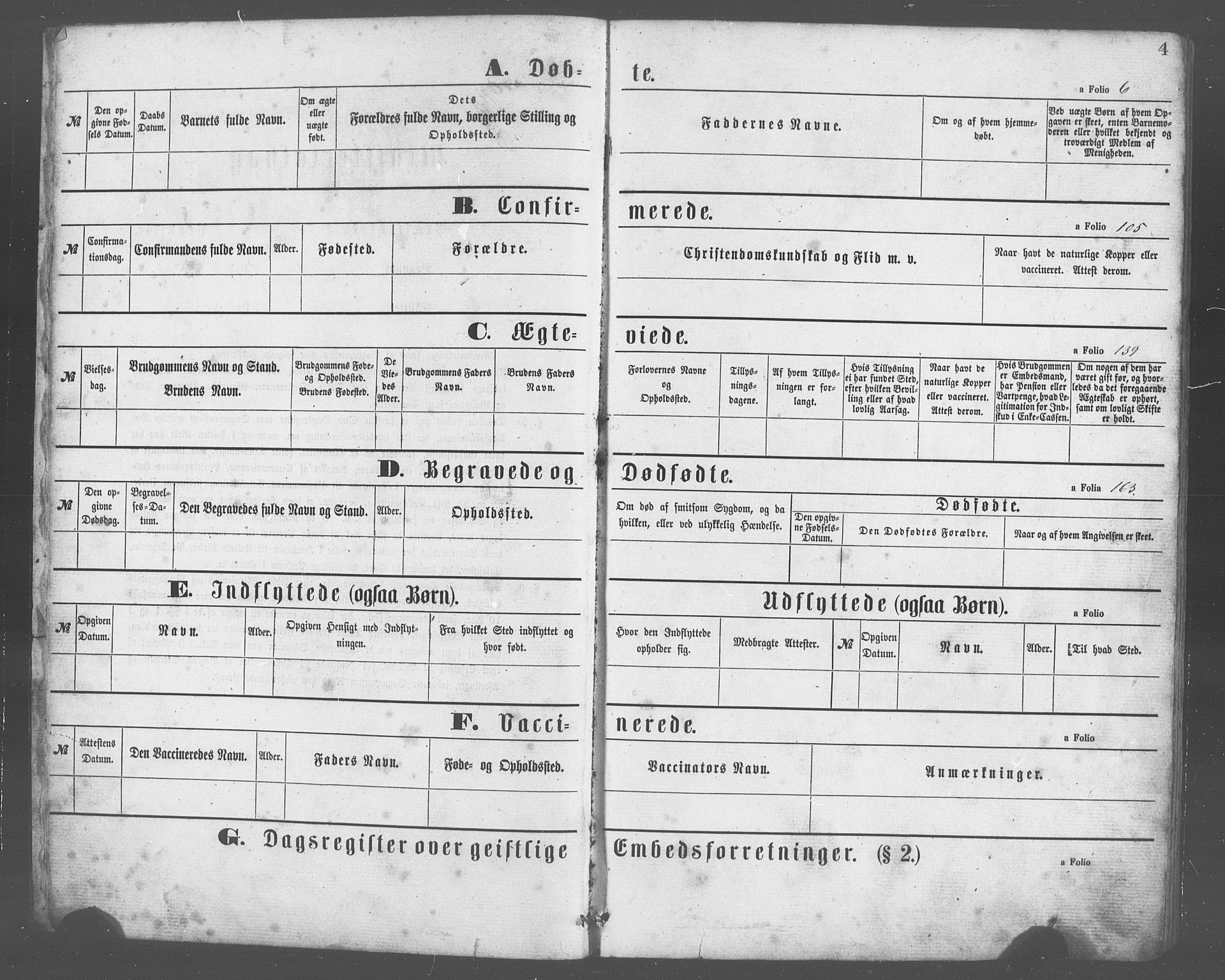 Evanger sokneprestembete, AV/SAB-A-99924: Klokkerbok nr. A 2, 1863-1879, s. 4