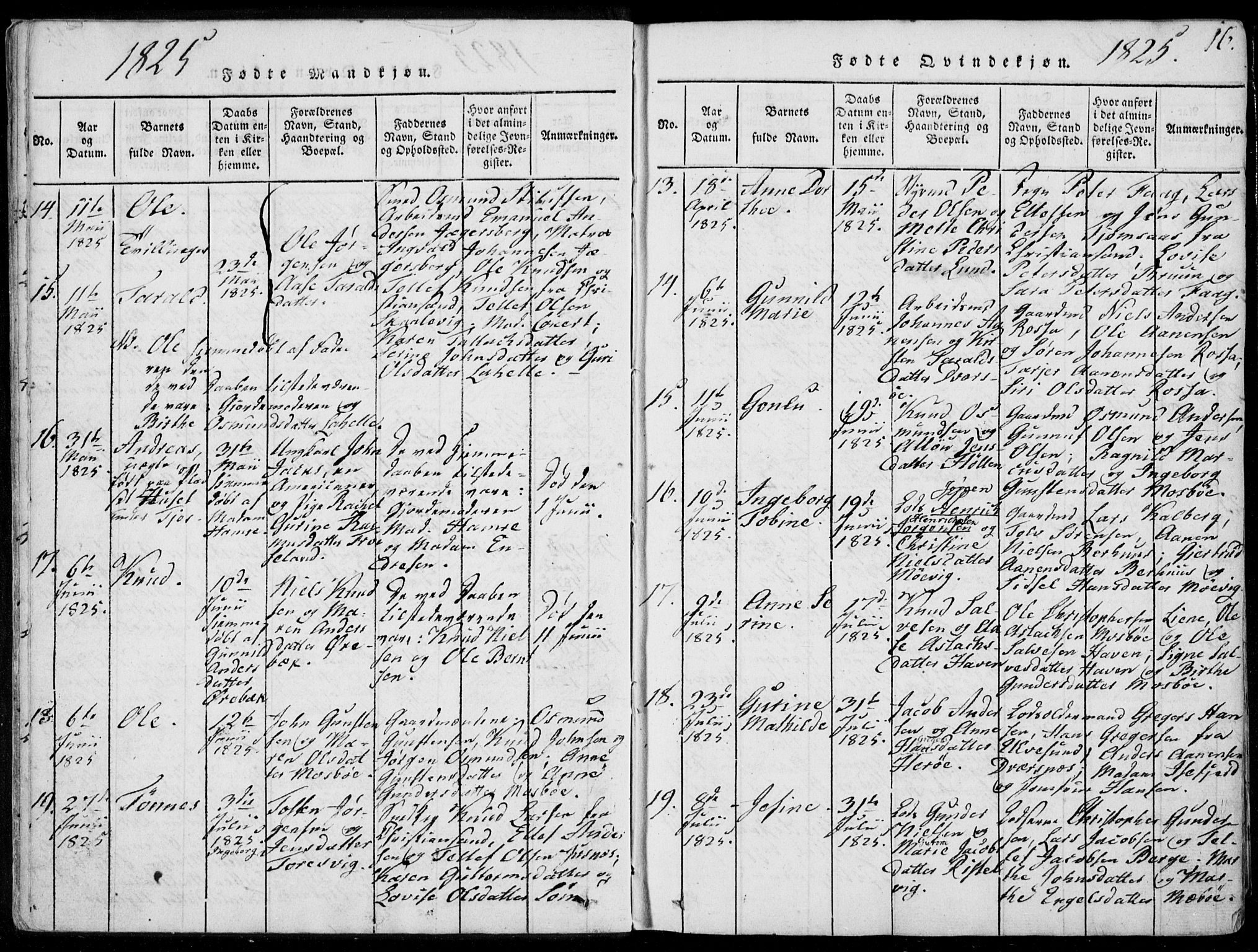 Oddernes sokneprestkontor, AV/SAK-1111-0033/F/Fa/Faa/L0005: Ministerialbok nr. A 5, 1820-1838, s. 16