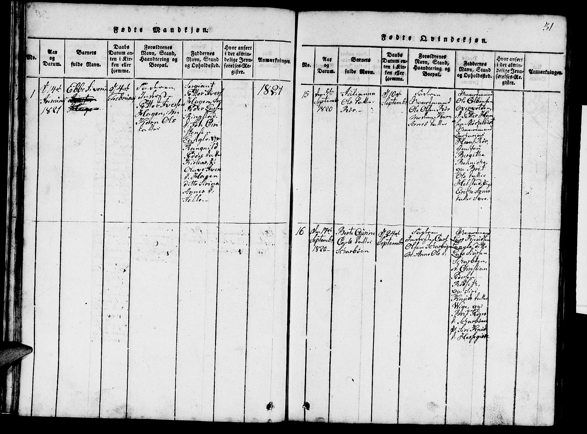 Ministerialprotokoller, klokkerbøker og fødselsregistre - Møre og Romsdal, AV/SAT-A-1454/520/L0289: Klokkerbok nr. 520C01, 1817-1837, s. 31