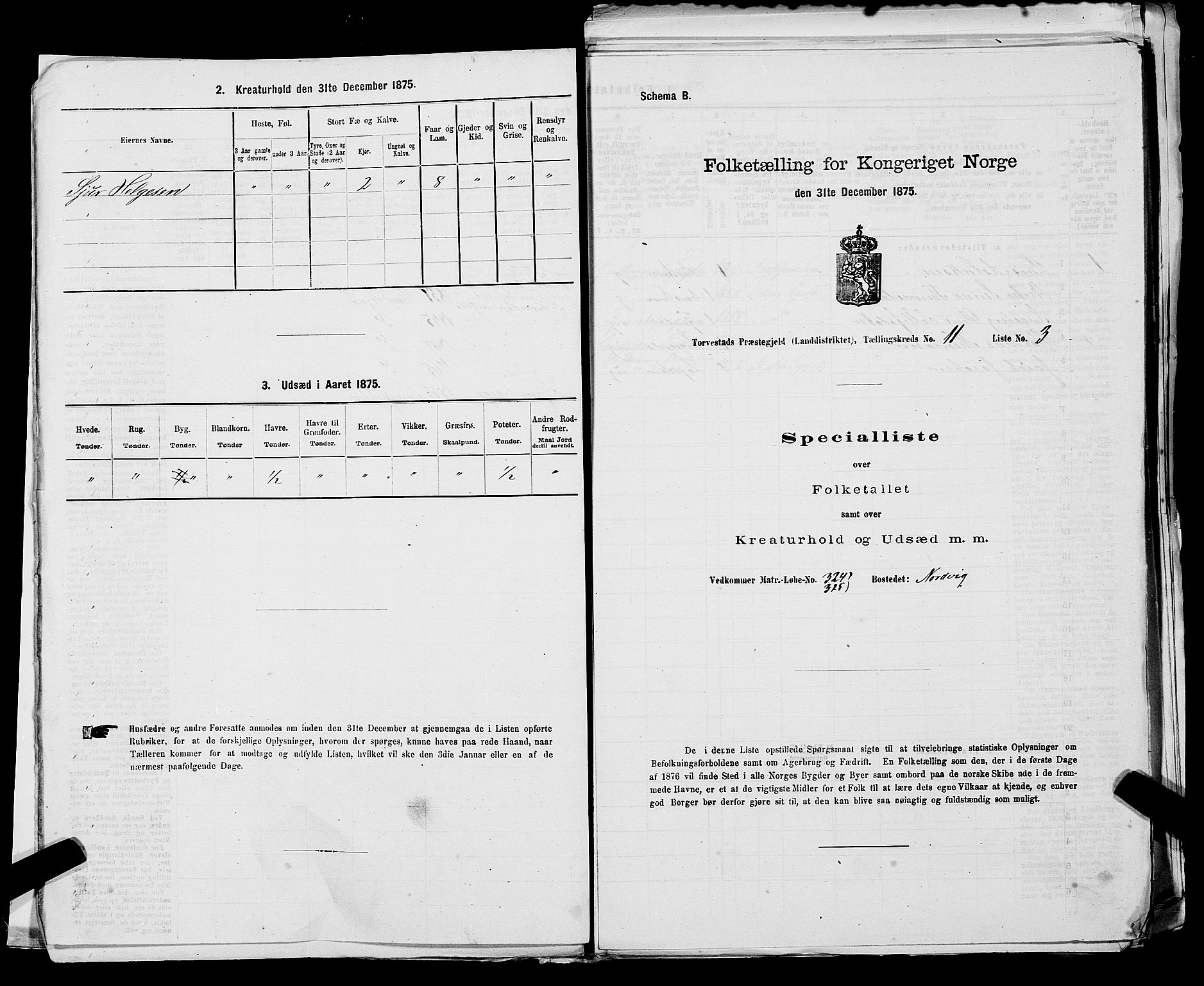 SAST, Folketelling 1875 for 1152L Torvastad prestegjeld, Torvastad sokn, Skåre sokn og Utsira sokn, 1875, s. 1289