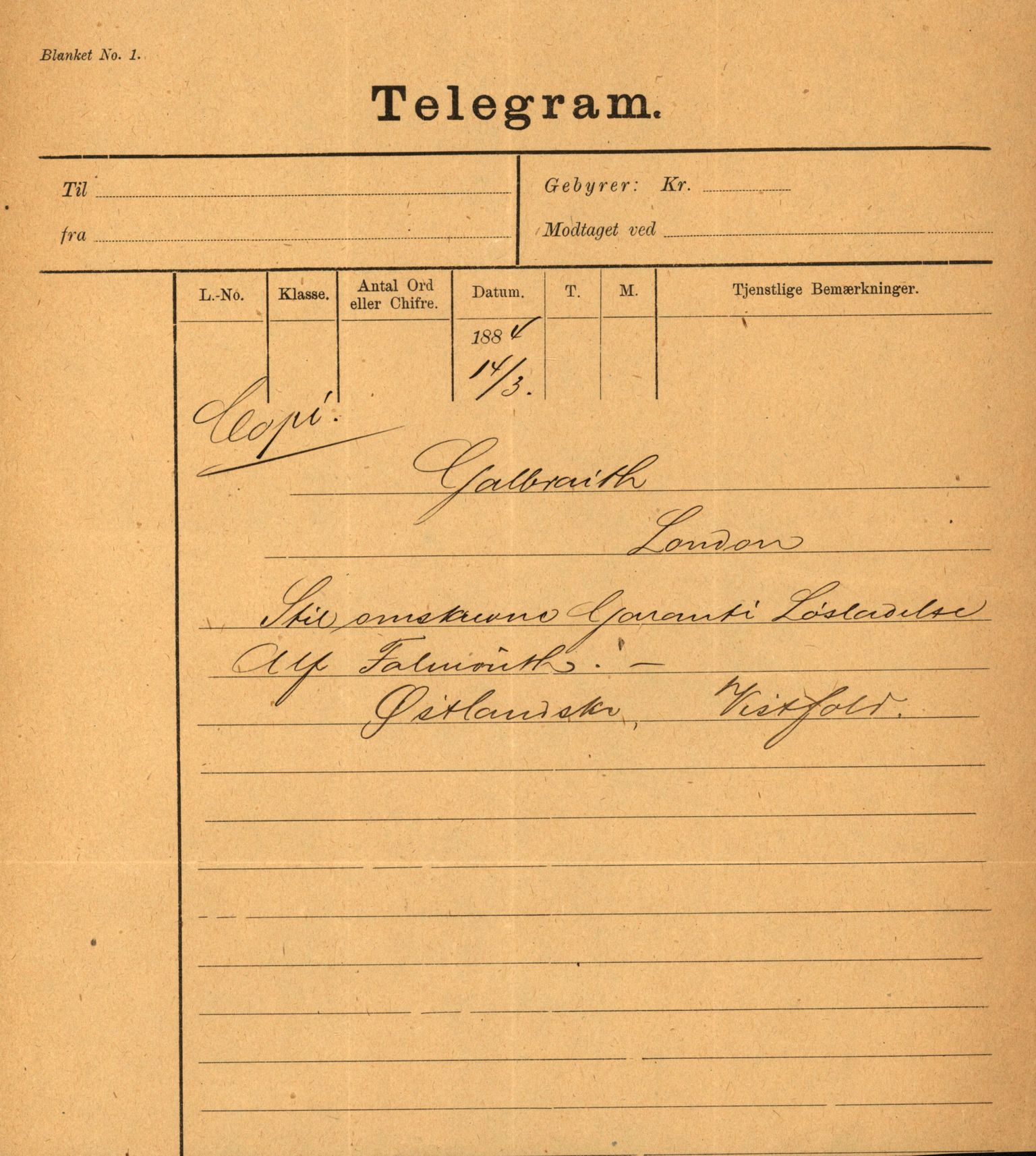 Pa 63 - Østlandske skibsassuranceforening, VEMU/A-1079/G/Ga/L0017/0004: Havaridokumenter / Norden, Alf, Alert, Alpha, Alf av Tønsberg, 1884, s. 63