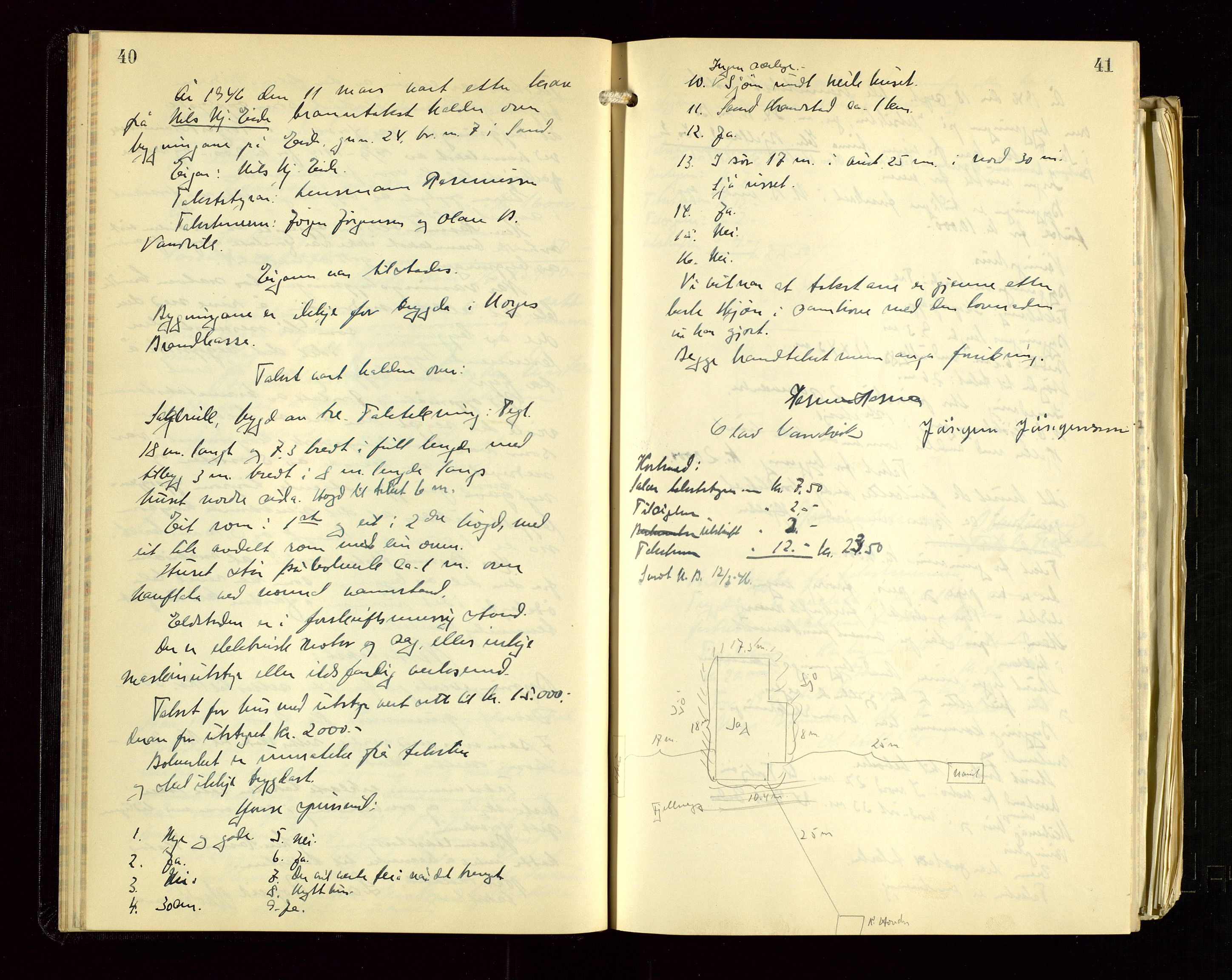 Sand lensmannskontor, AV/SAST-A-100415/Gob/L0004: Branntakstprotokoll, 1937-1955, s. 40-41