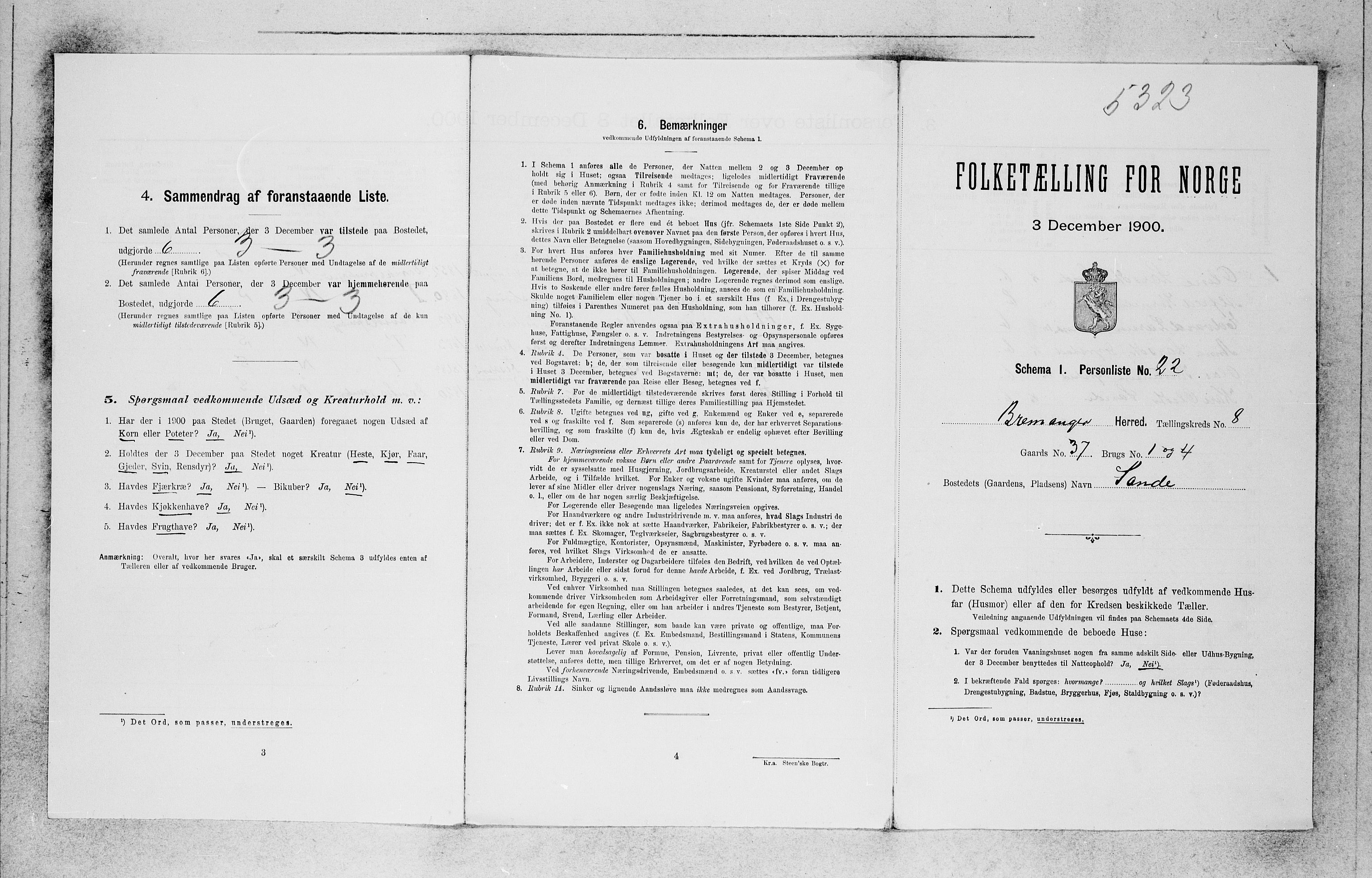SAB, Folketelling 1900 for 1438 Bremanger herred, 1900, s. 650