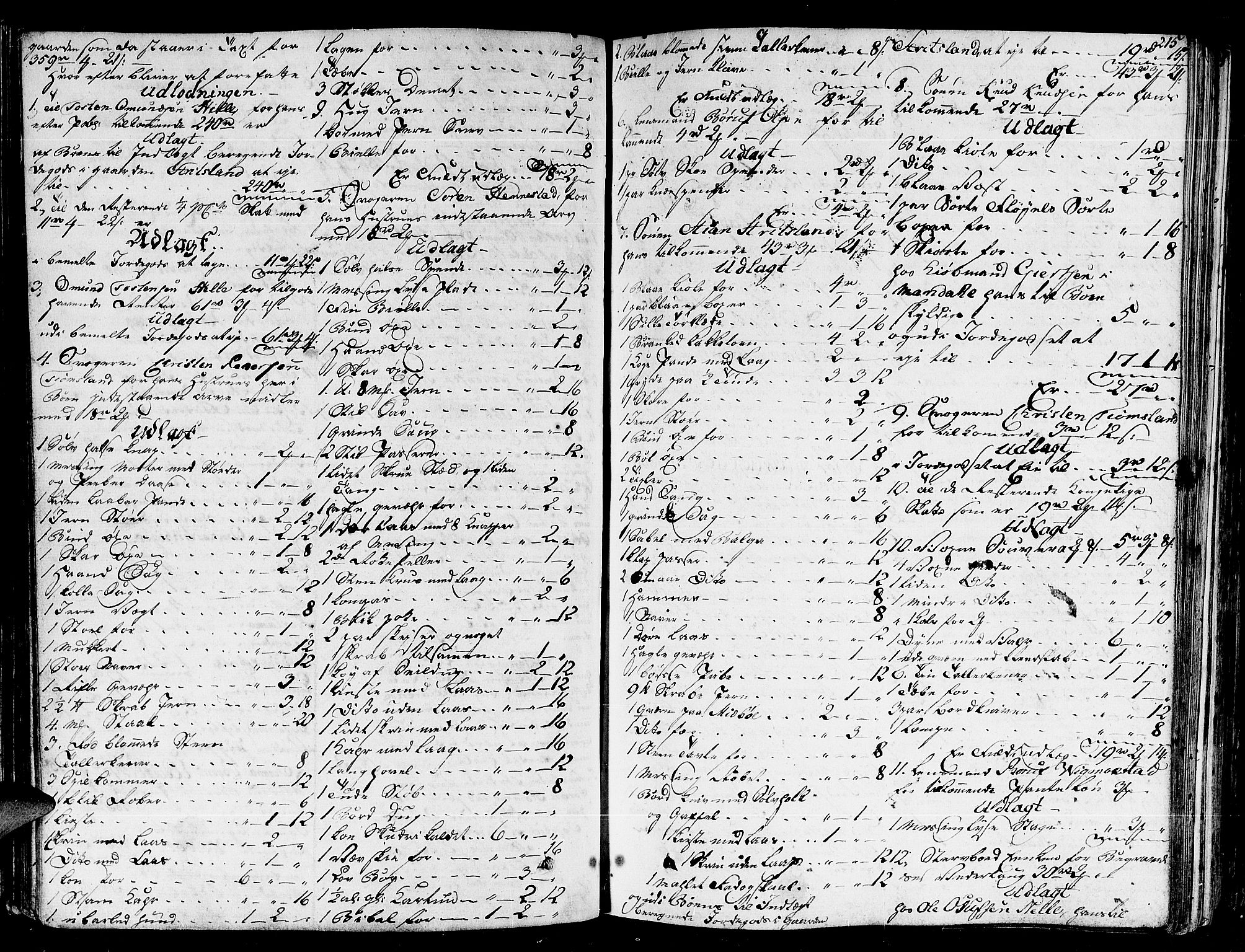 Lister sorenskriveri, AV/SAK-1221-0003/H/Hc/L0048: Skifteprotokoll nr 37a med register, 1799-1805, s. 214b-215a