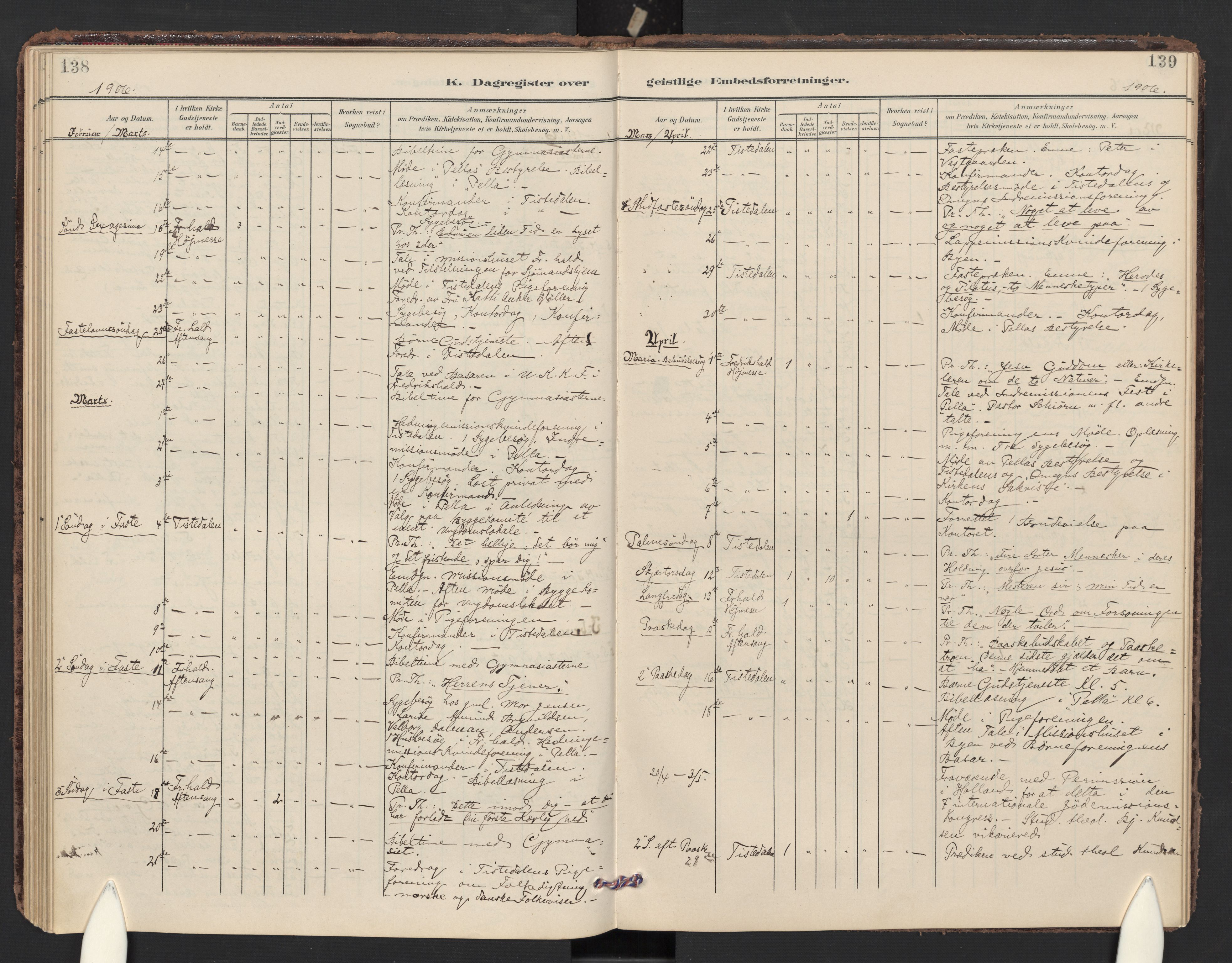 Halden prestekontor Kirkebøker, AV/SAO-A-10909/F/Fc/L0001: Ministerialbok nr. III 1, 1902-1908, s. 138-139