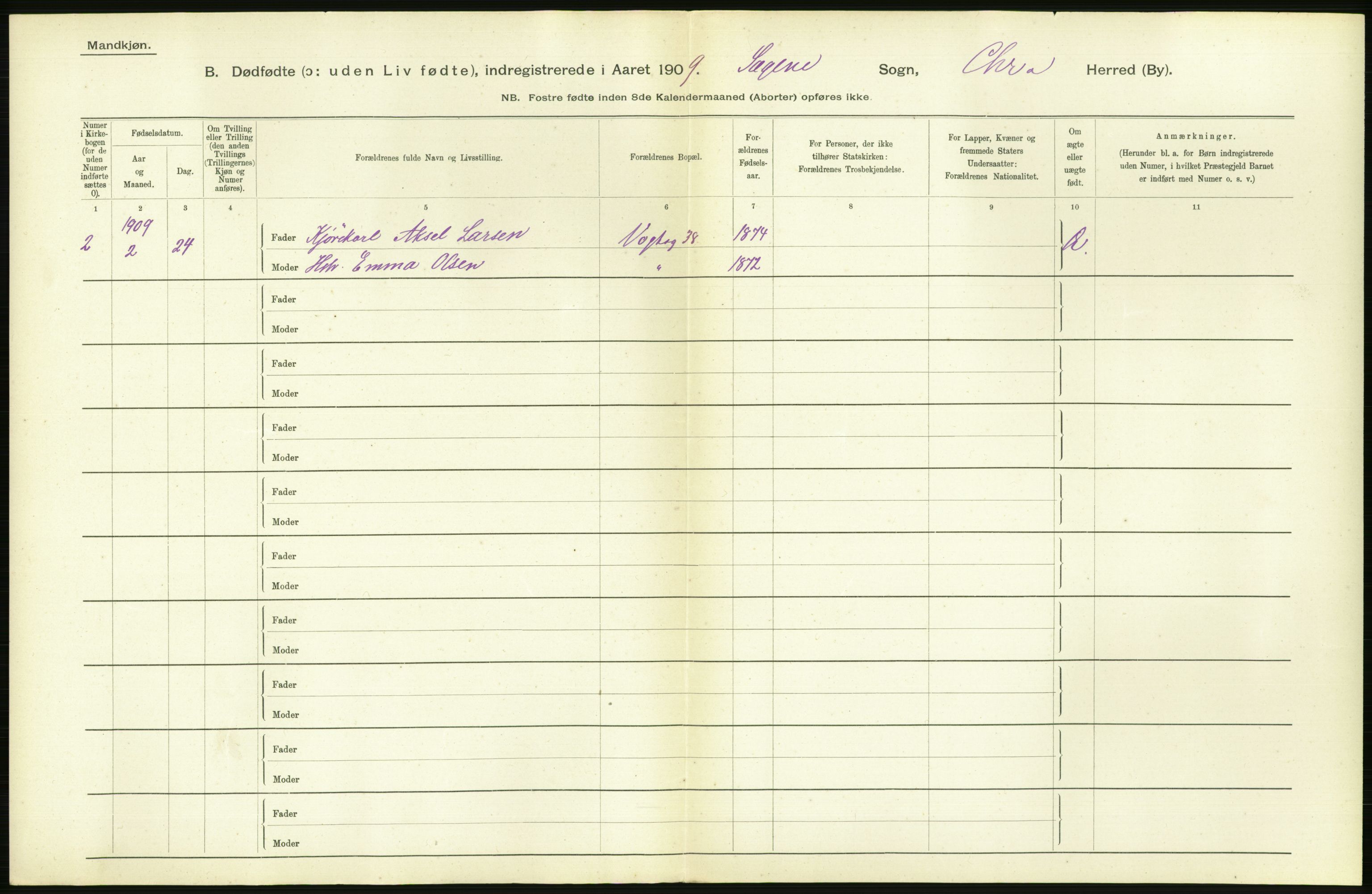 Statistisk sentralbyrå, Sosiodemografiske emner, Befolkning, AV/RA-S-2228/D/Df/Dfa/Dfag/L0010: Kristiania: Døde, dødfødte., 1909, s. 604