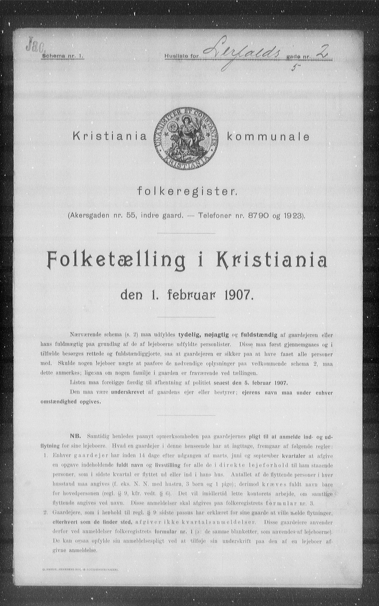 OBA, Kommunal folketelling 1.2.1907 for Kristiania kjøpstad, 1907, s. 29229