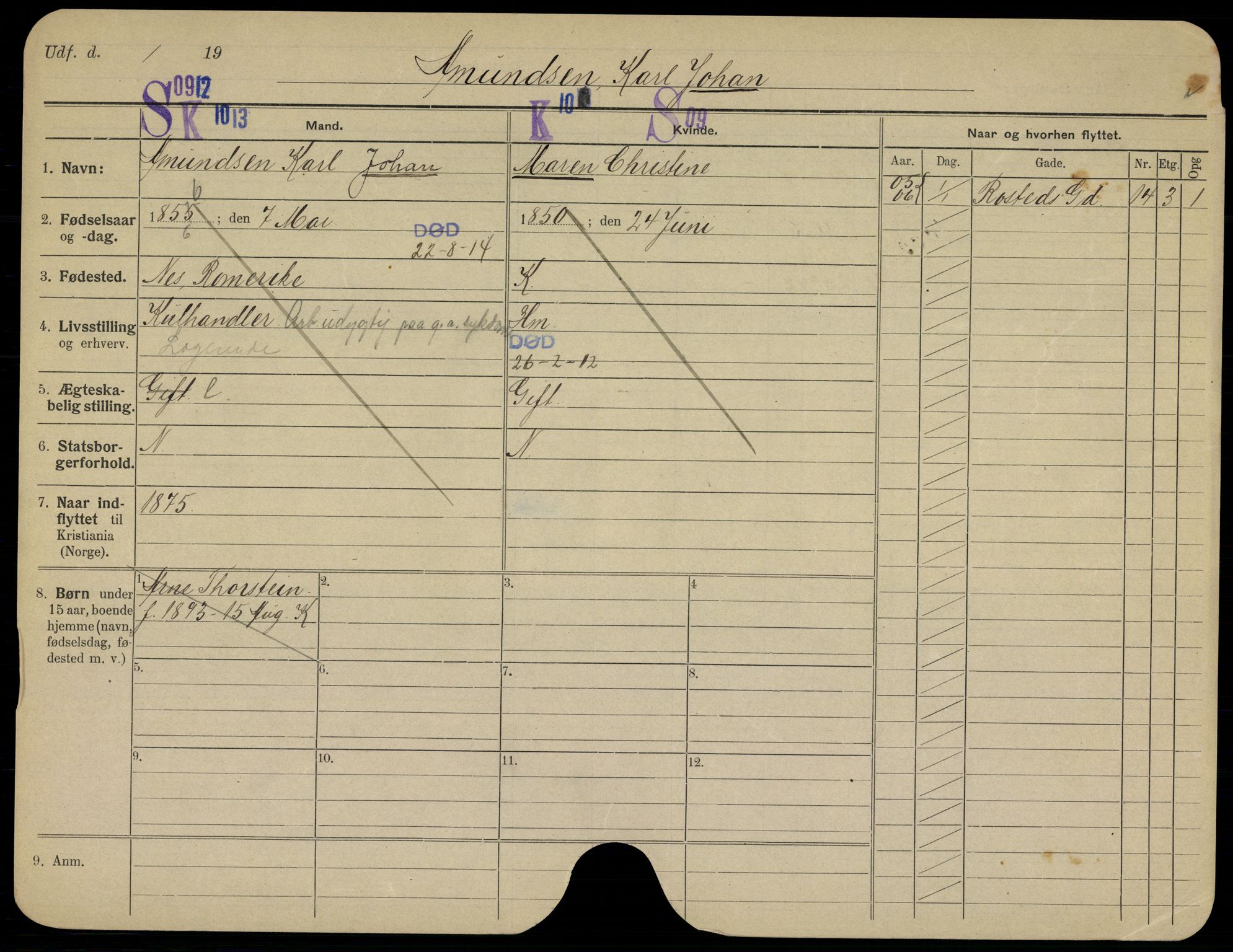 Oslo folkeregister, Registerkort, AV/SAO-A-11715/G/Gb/L0017: Menn, 1914