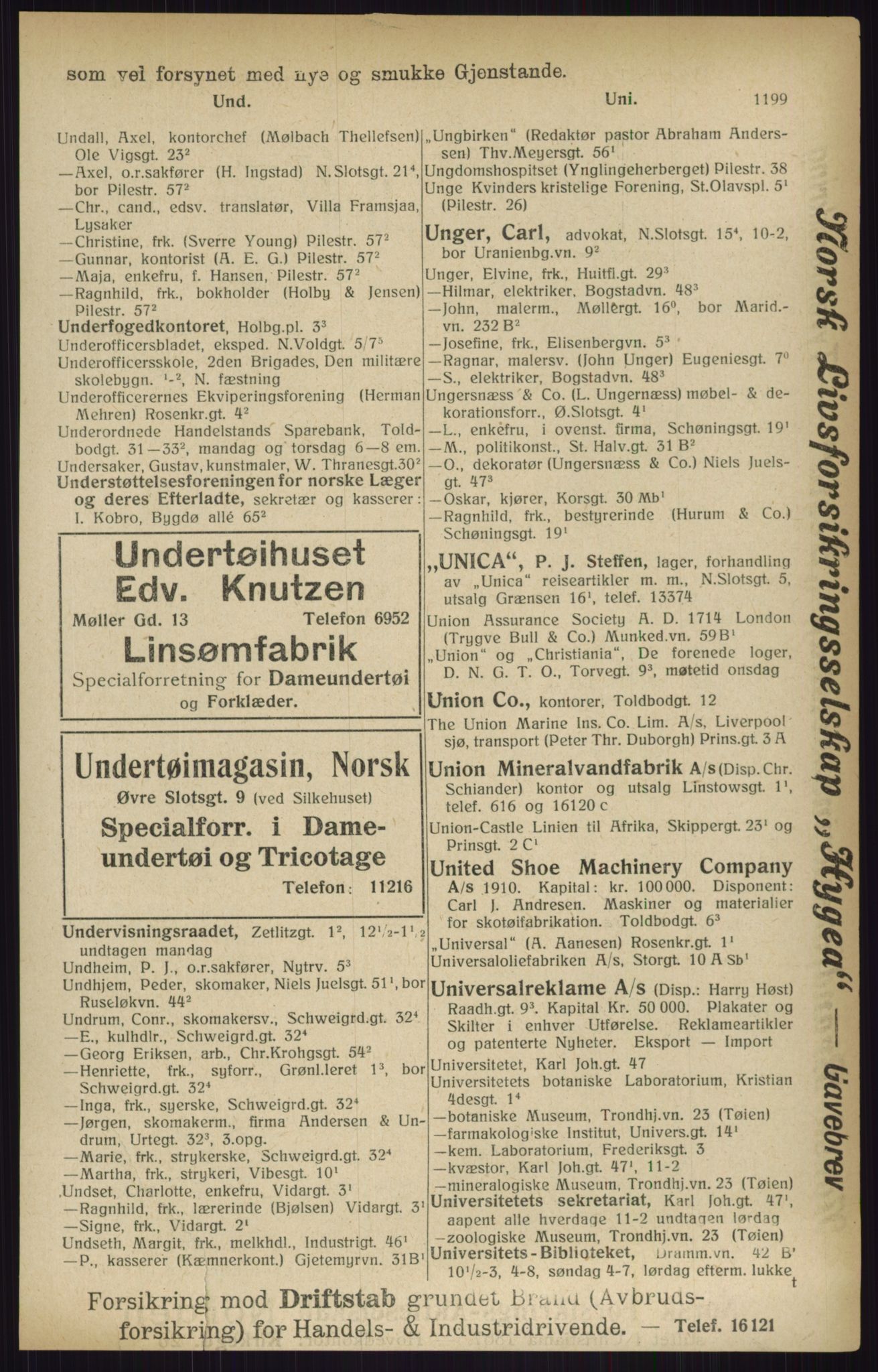 Kristiania/Oslo adressebok, PUBL/-, 1916, s. 1199