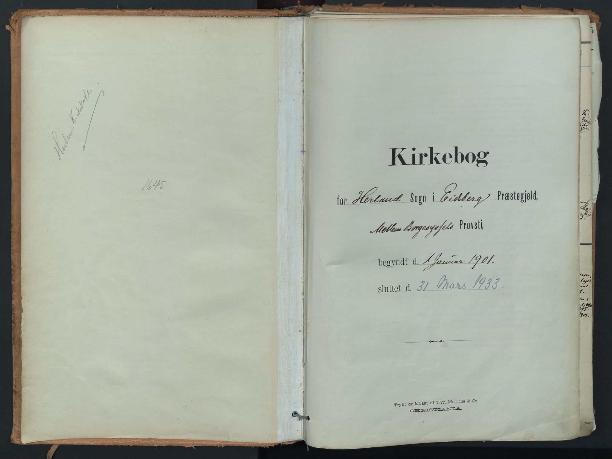 Eidsberg prestekontor Kirkebøker, SAO/A-10905/F/Fb/L0002: Ministerialbok nr. II 2, 1901-1933