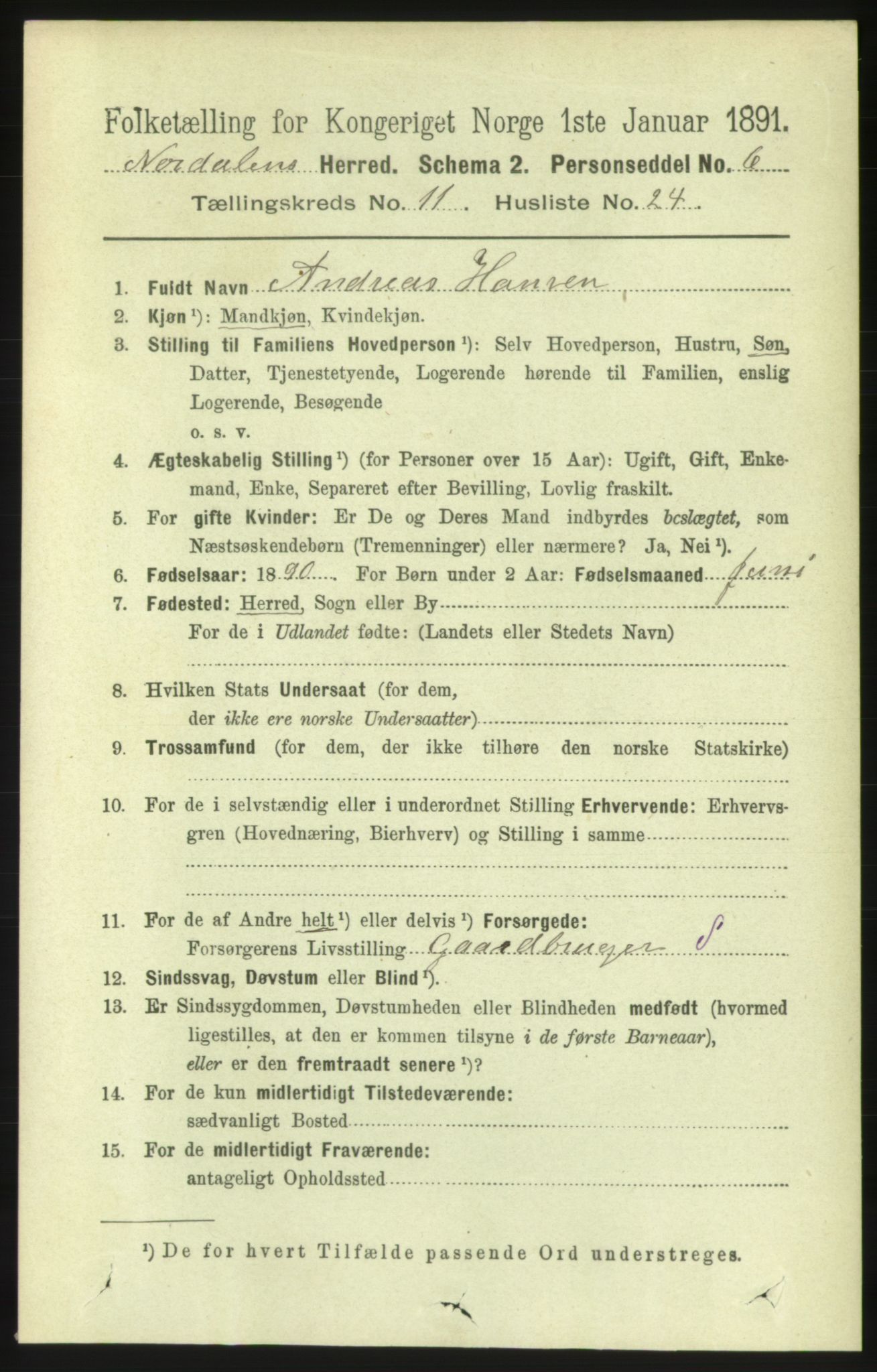 RA, Folketelling 1891 for 1524 Norddal herred, 1891, s. 2666