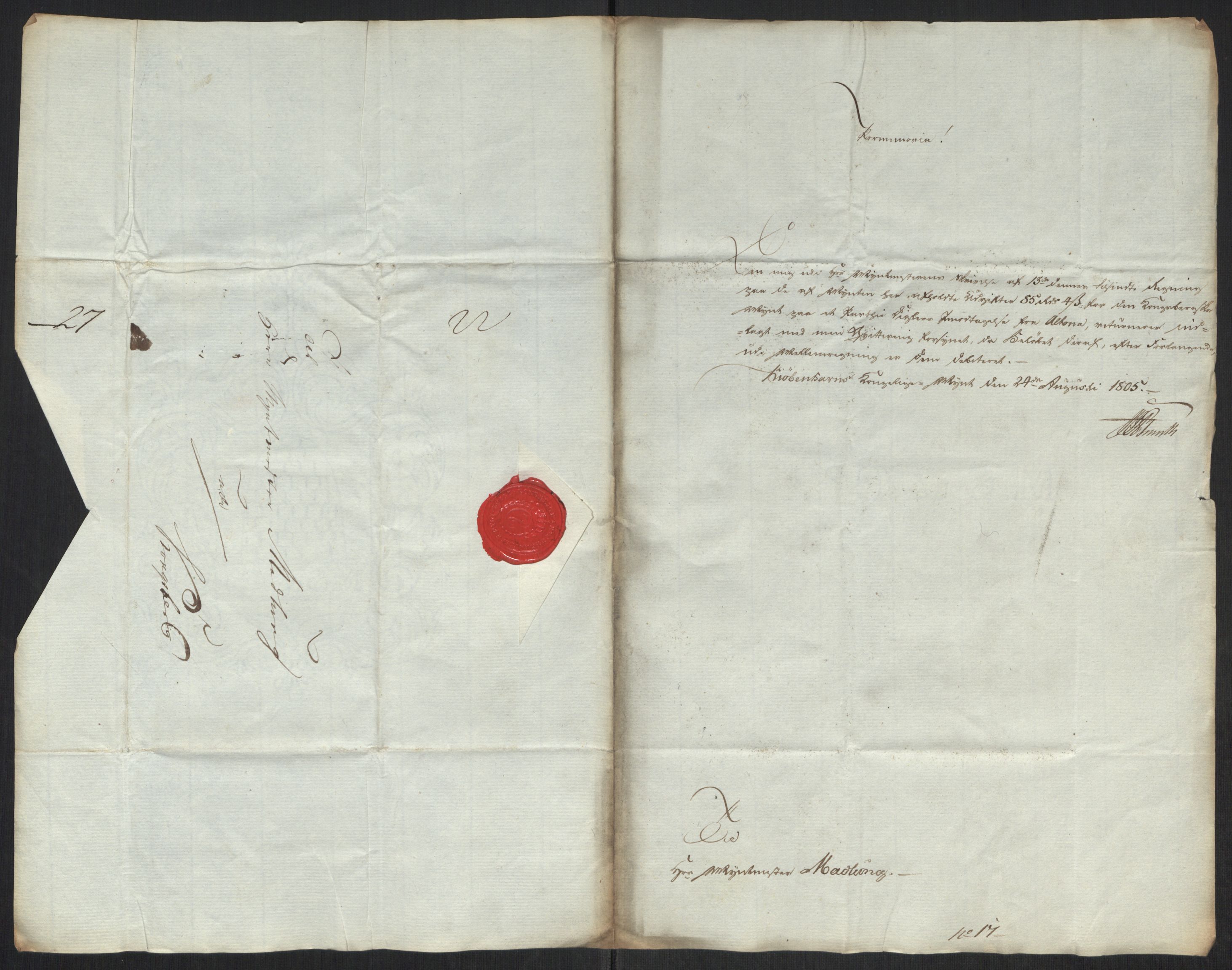 Rentekammeret inntil 1814, Realistisk ordnet avdeling, AV/RA-EA-4070/Oa/L0008: [Y6]: Embetsbrev til myntmesteren på Kongsberg (1797-1806 og 1808-1813), 1797-1813, s. 213