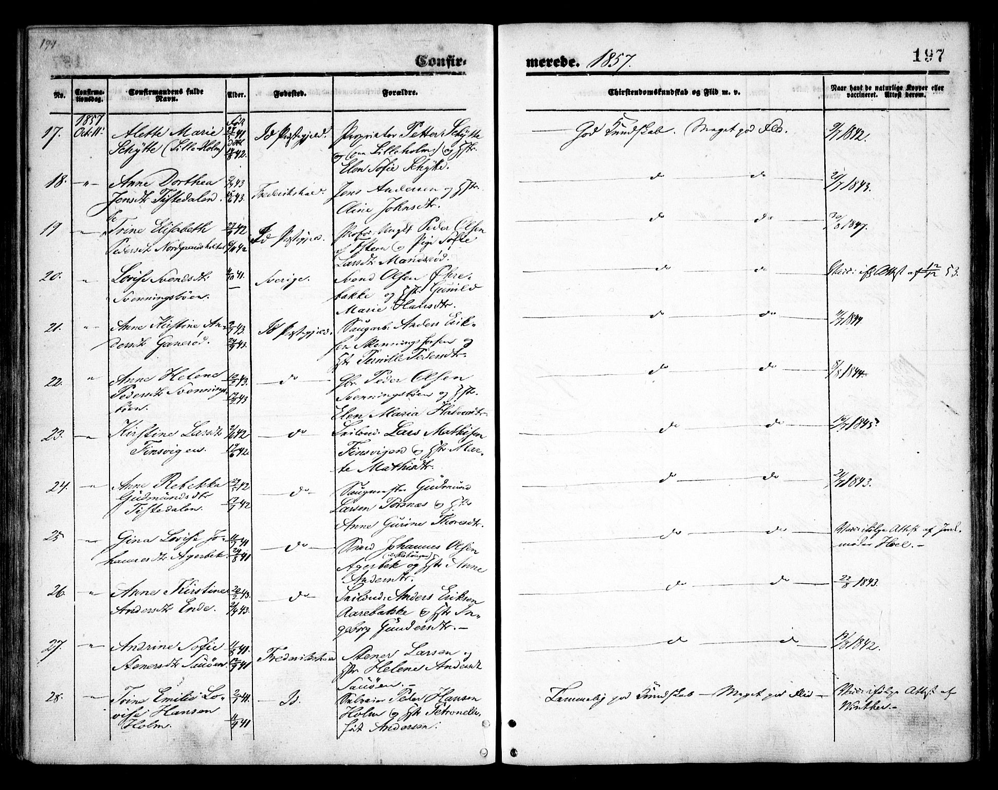 Idd prestekontor Kirkebøker, AV/SAO-A-10911/F/Fc/L0004a: Ministerialbok nr. III 4A, 1848-1860, s. 197