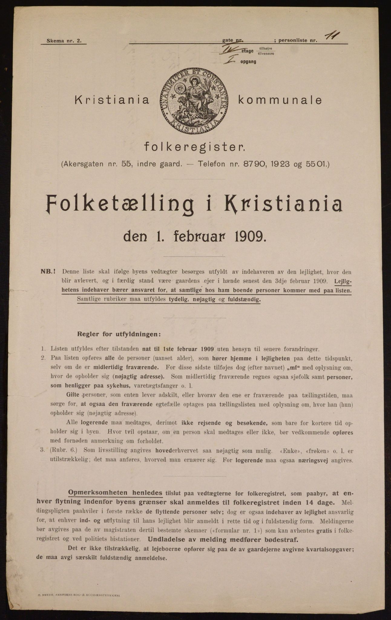 OBA, Kommunal folketelling 1.2.1909 for Kristiania kjøpstad, 1909, s. 29370