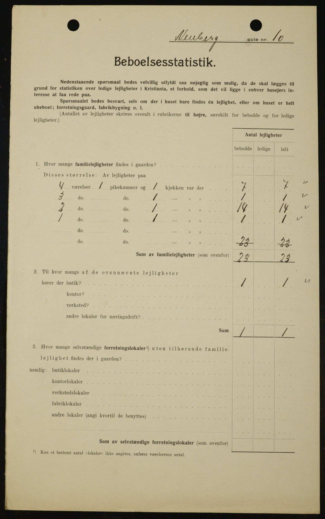 OBA, Kommunal folketelling 1.2.1909 for Kristiania kjøpstad, 1909, s. 63426