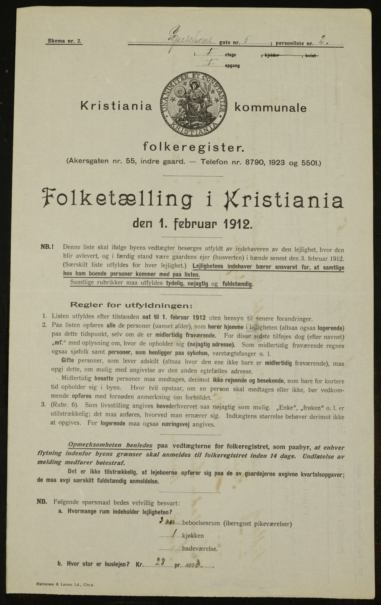 OBA, Kommunal folketelling 1.2.1912 for Kristiania, 1912, s. 49736