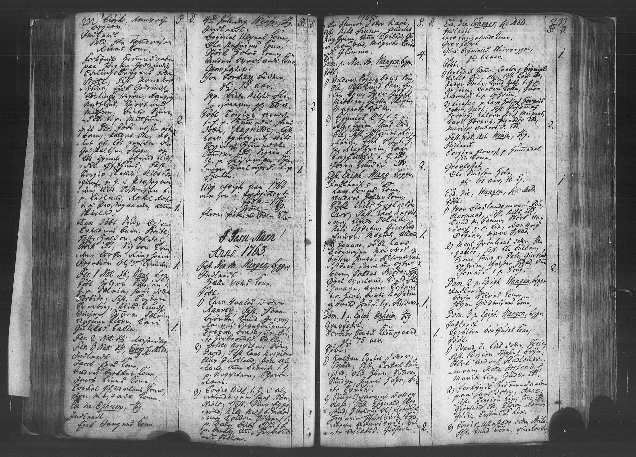 Voss sokneprestembete, SAB/A-79001/H/Haa: Ministerialbok nr. A 8, 1752-1780, s. 232-233