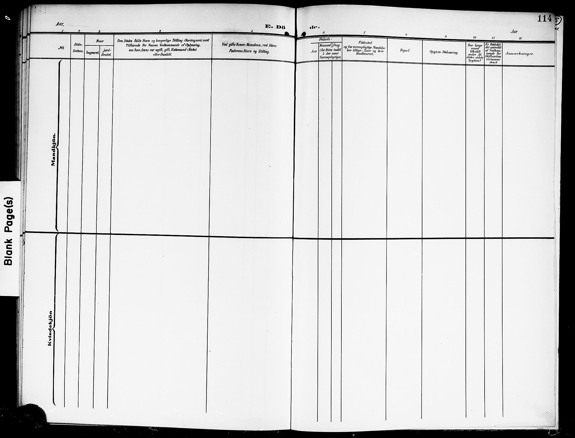 Nes prestekontor Kirkebøker, AV/SAO-A-10410/G/Gd/L0001: Klokkerbok nr. IV 1, 1907-1922, s. 114