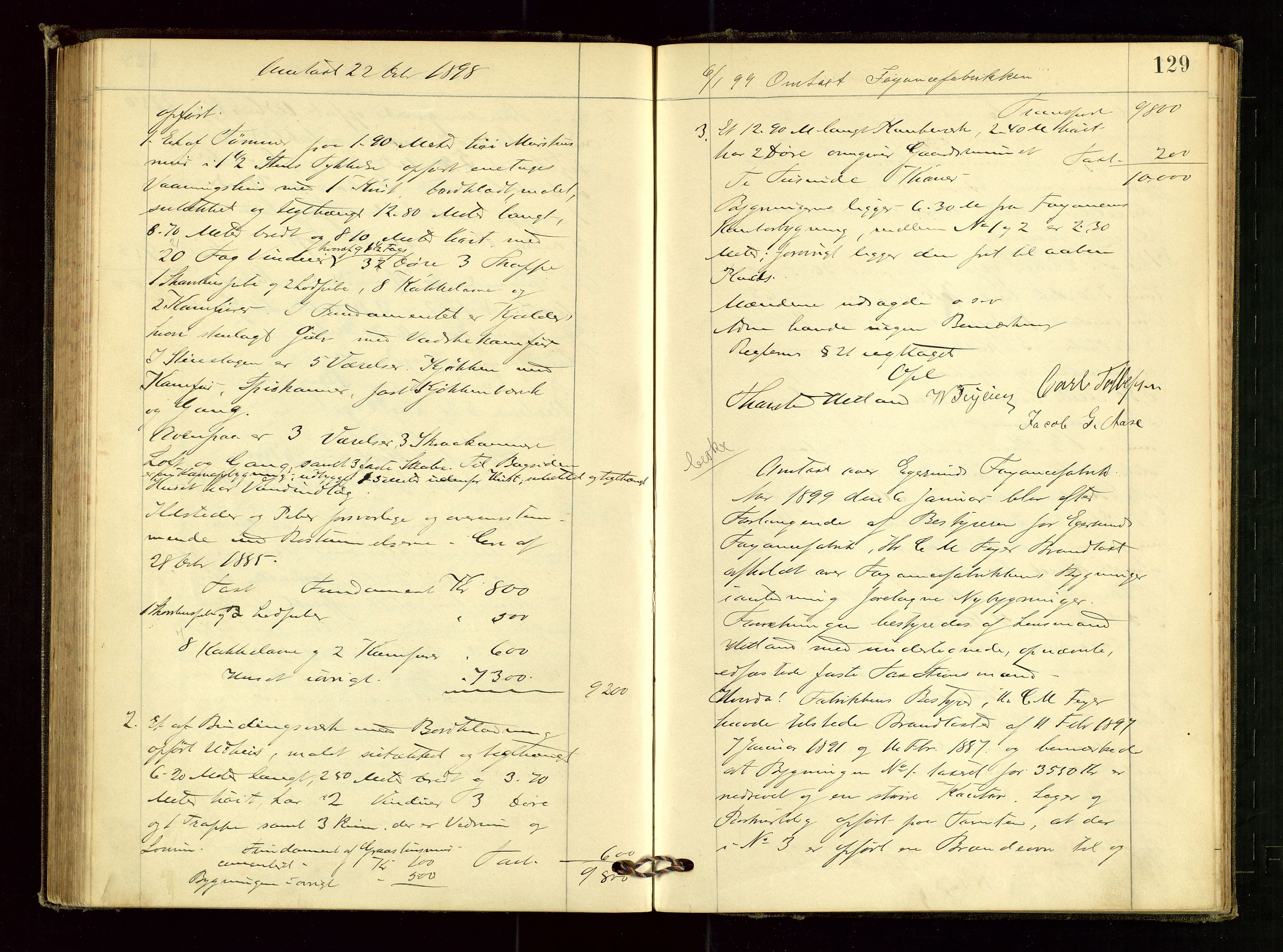 Eigersund lensmannskontor, AV/SAST-A-100171/God/L0005: "Brandtaxtprotokol", 1896-1900, s. 128b-129a