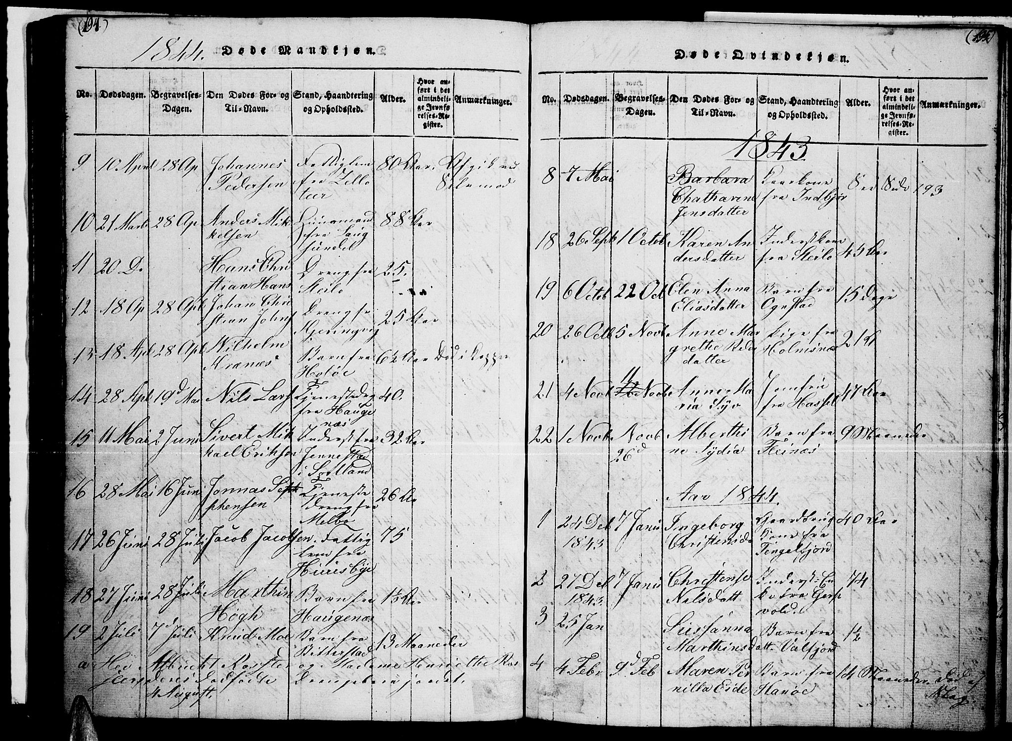 Ministerialprotokoller, klokkerbøker og fødselsregistre - Nordland, AV/SAT-A-1459/888/L1263: Klokkerbok nr. 888C02 /1, 1820-1850, s. 194-195