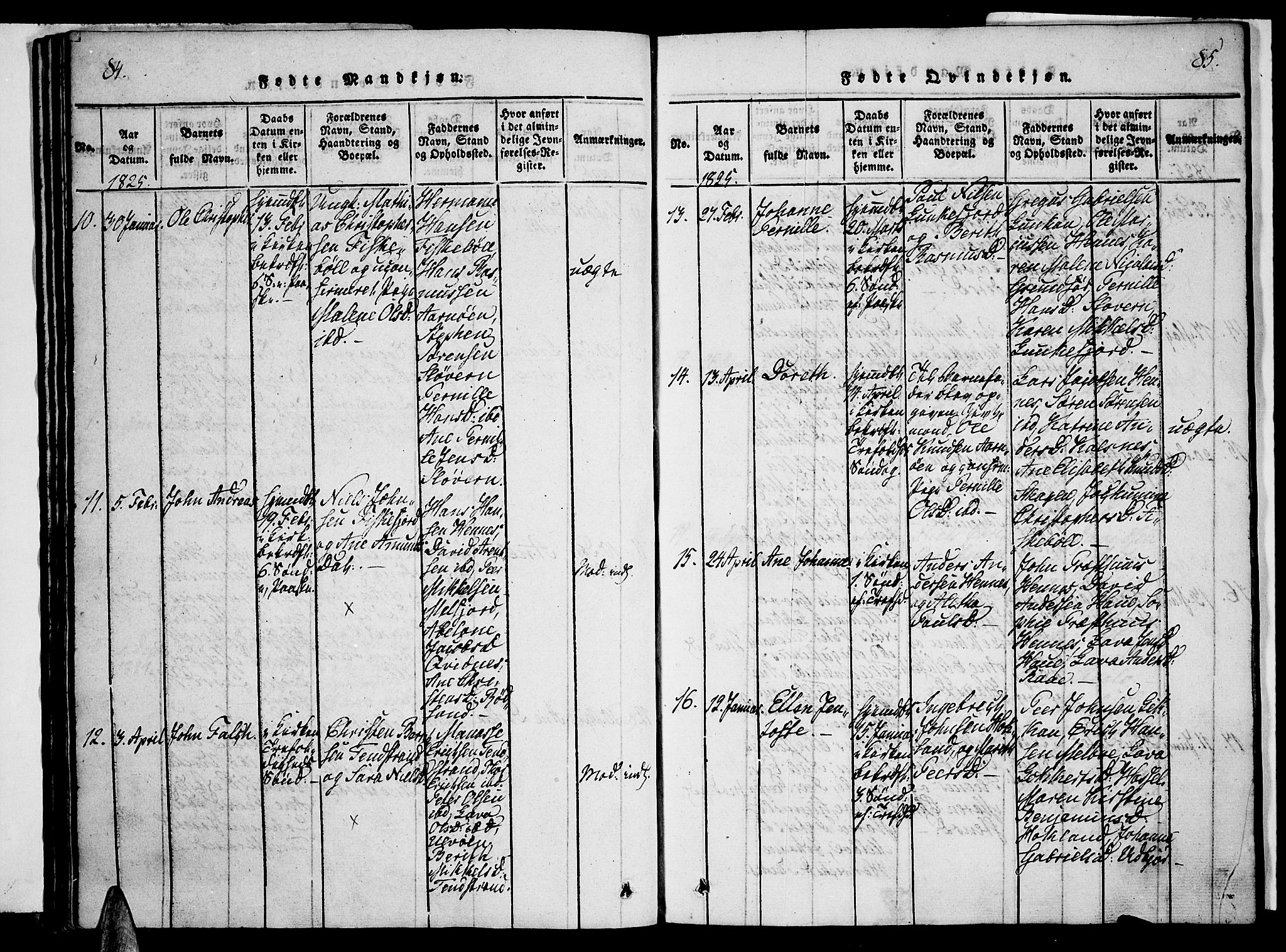 Ministerialprotokoller, klokkerbøker og fødselsregistre - Nordland, AV/SAT-A-1459/888/L1237: Ministerialbok nr. 888A05 /1, 1820-1836, s. 84-85