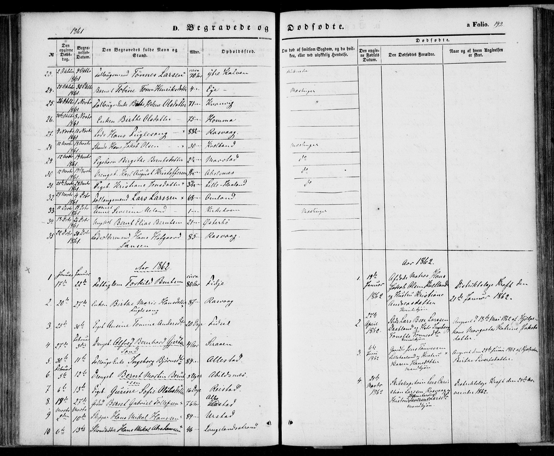 Flekkefjord sokneprestkontor, AV/SAK-1111-0012/F/Fa/Fab/L0004: Ministerialbok nr. A 4, 1850-1875, s. 192