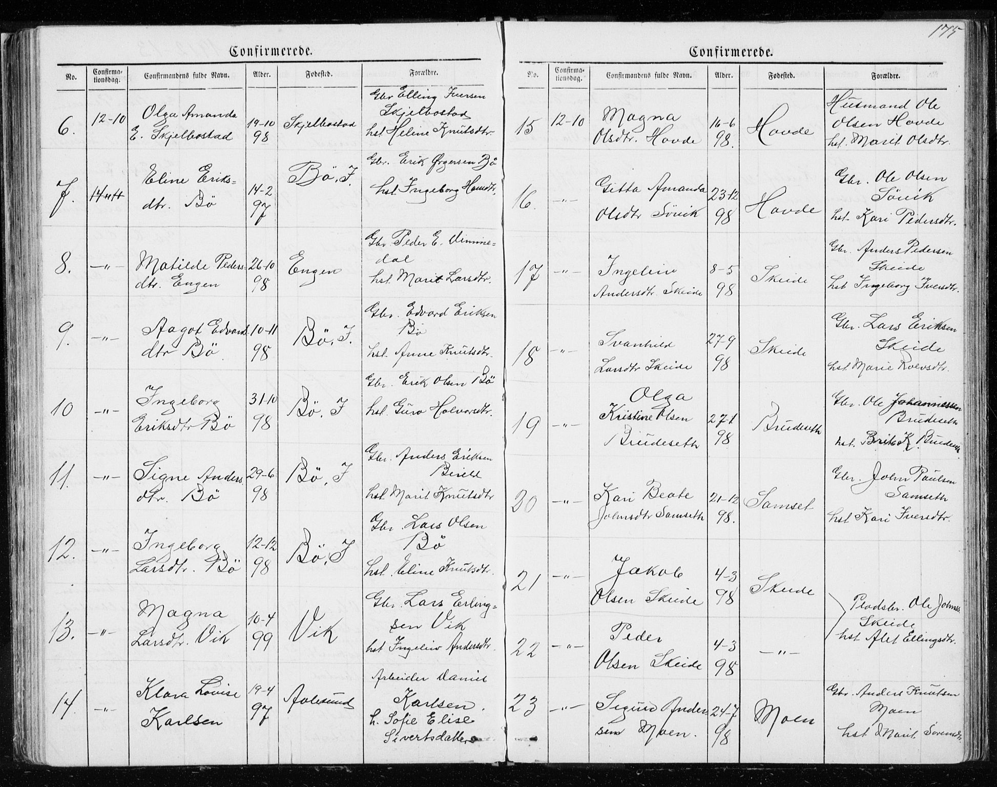 Ministerialprotokoller, klokkerbøker og fødselsregistre - Møre og Romsdal, AV/SAT-A-1454/543/L0564: Klokkerbok nr. 543C02, 1867-1915, s. 175