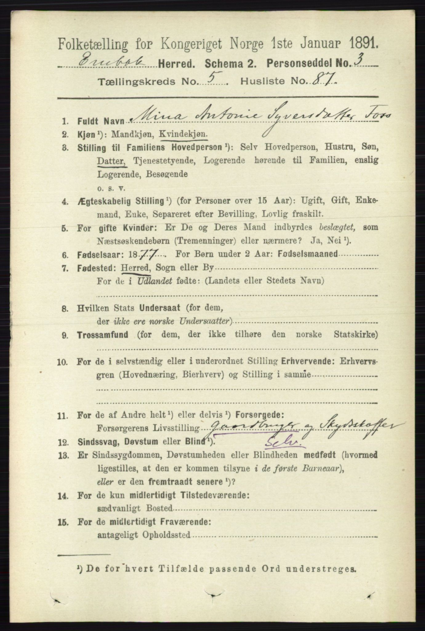 RA, Folketelling 1891 for 0229 Enebakk herred, 1891, s. 2521