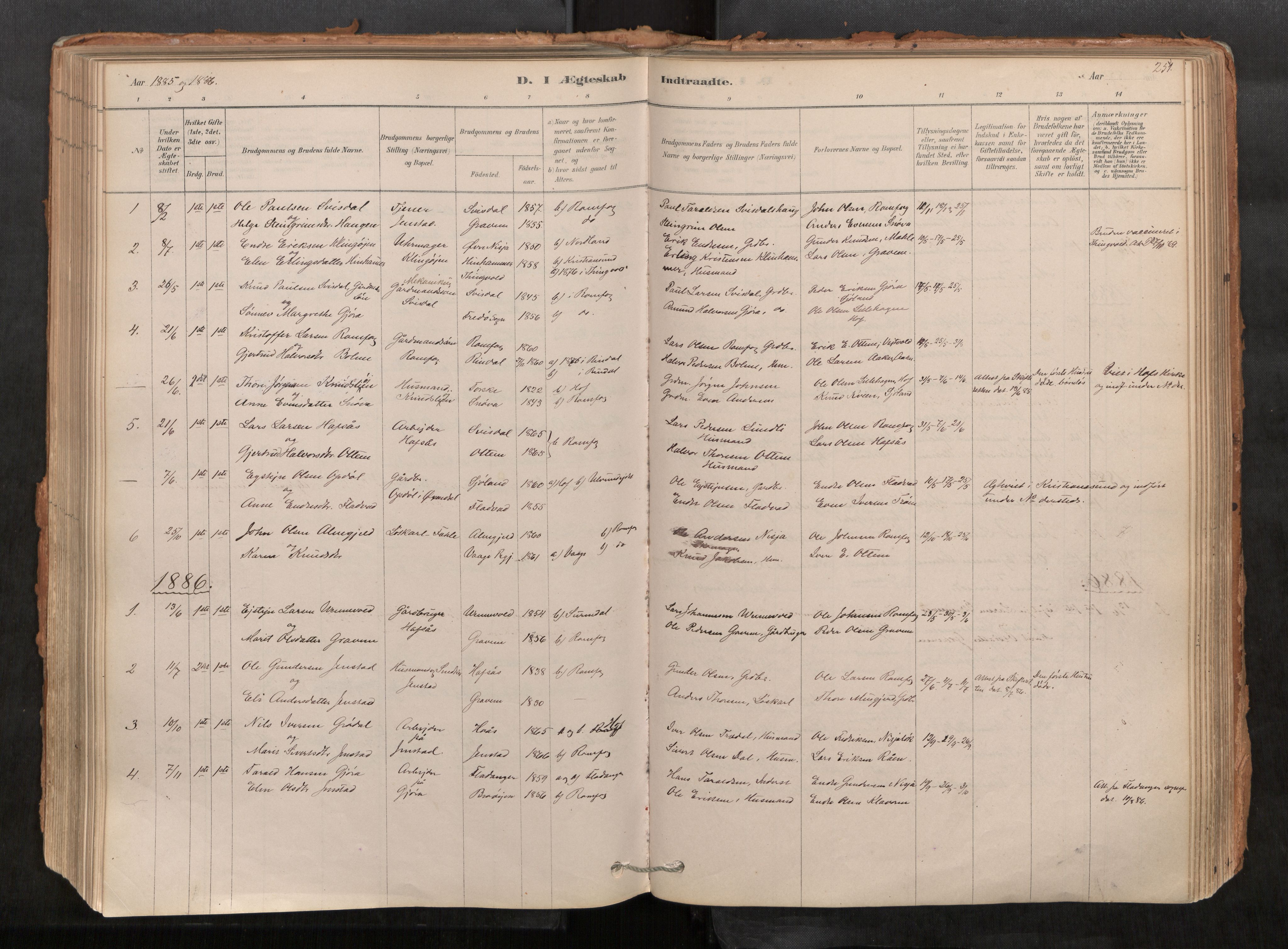 Sunndal sokneprestkontor, SAT/A-1085/1/I/I1/I1a/L0001: Ministerialbok nr. 1, 1877-1914, s. 251