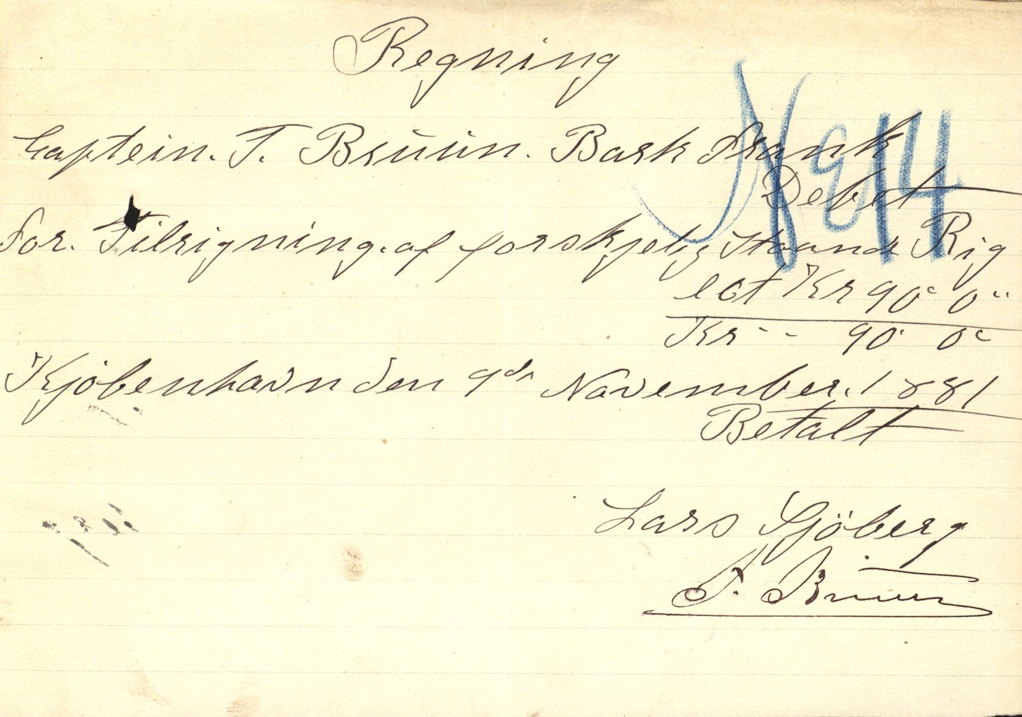 Pa 63 - Østlandske skibsassuranceforening, VEMU/A-1079/G/Ga/L0014/0004: Havaridokumenter / Bertrand, Frigga, Frank, Nordafjeld, 1881, s. 42