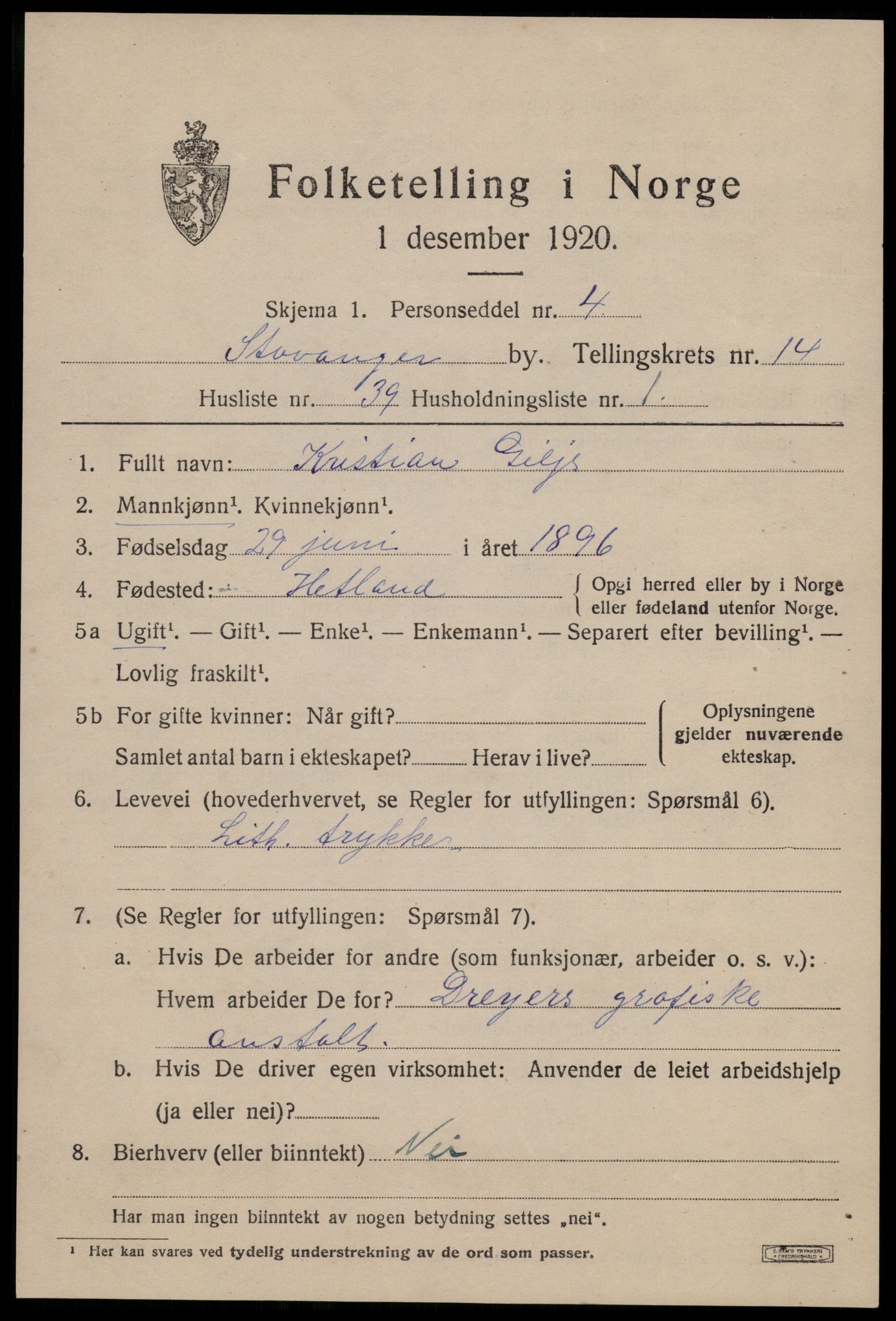 SAST, Folketelling 1920 for 1103 Stavanger kjøpstad, 1920, s. 60318