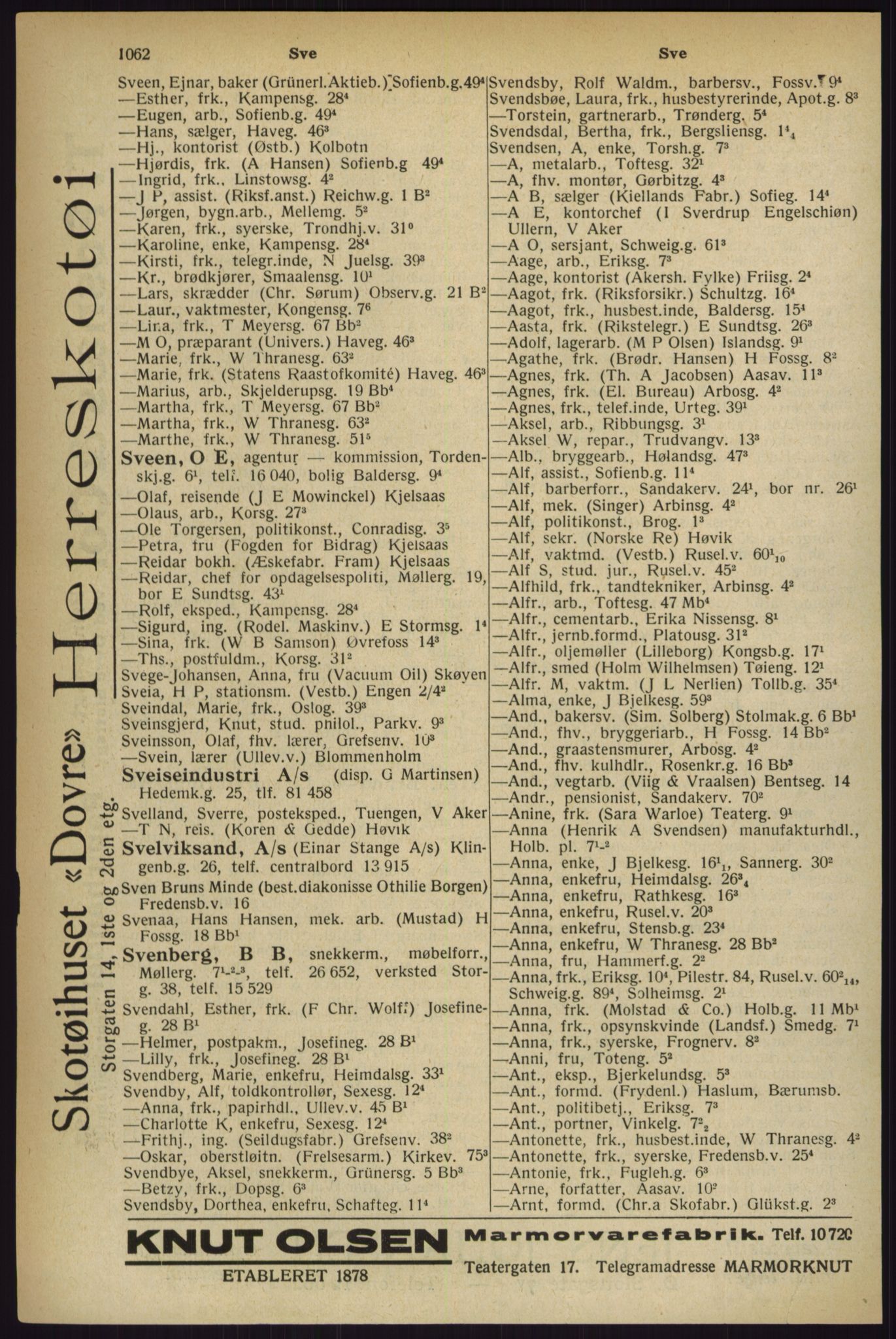Kristiania/Oslo adressebok, PUBL/-, 1927, s. 1062