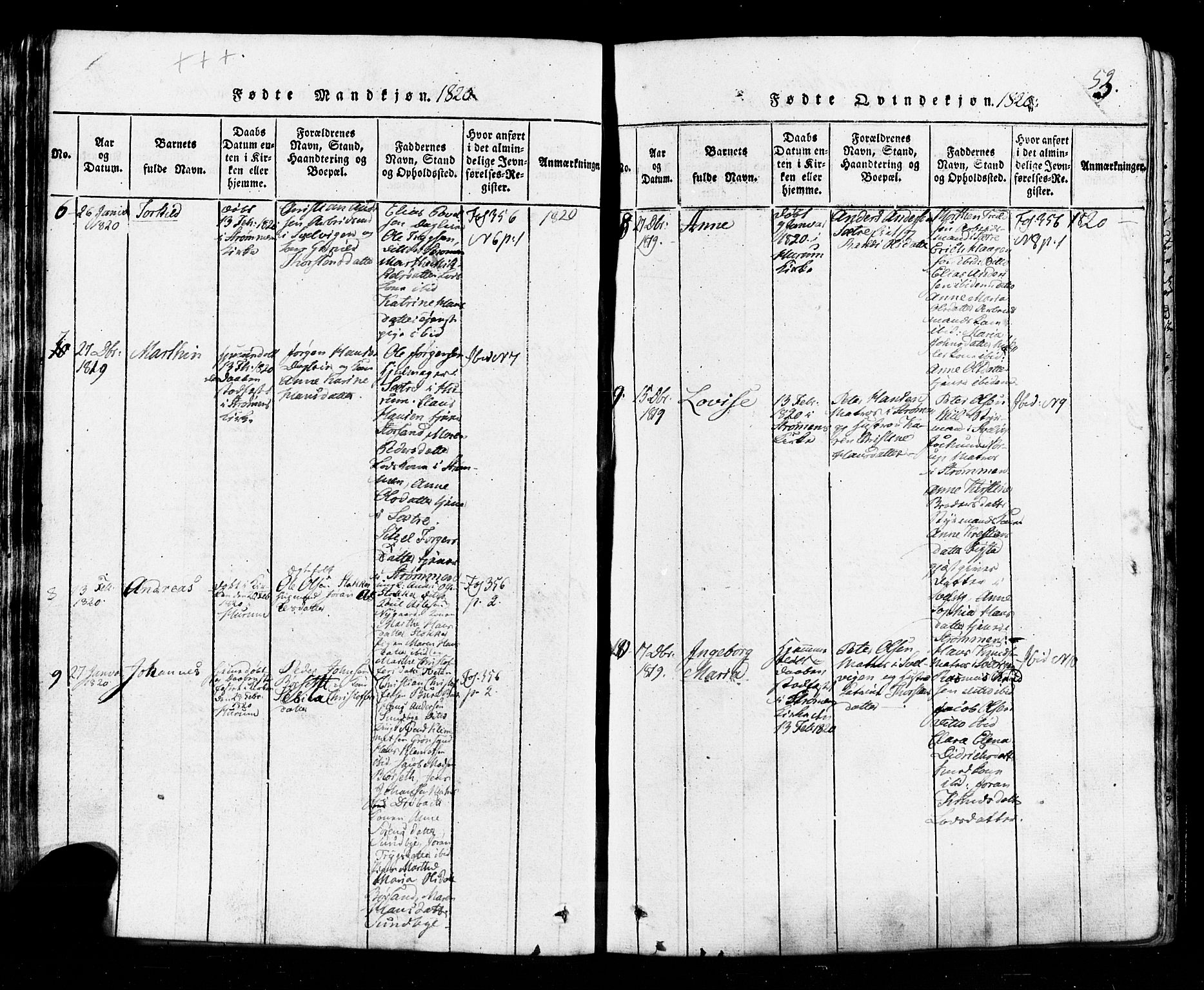 Hurum kirkebøker, AV/SAKO-A-229/G/Ga/L0001: Klokkerbok nr. I 1, 1816-1826, s. 53