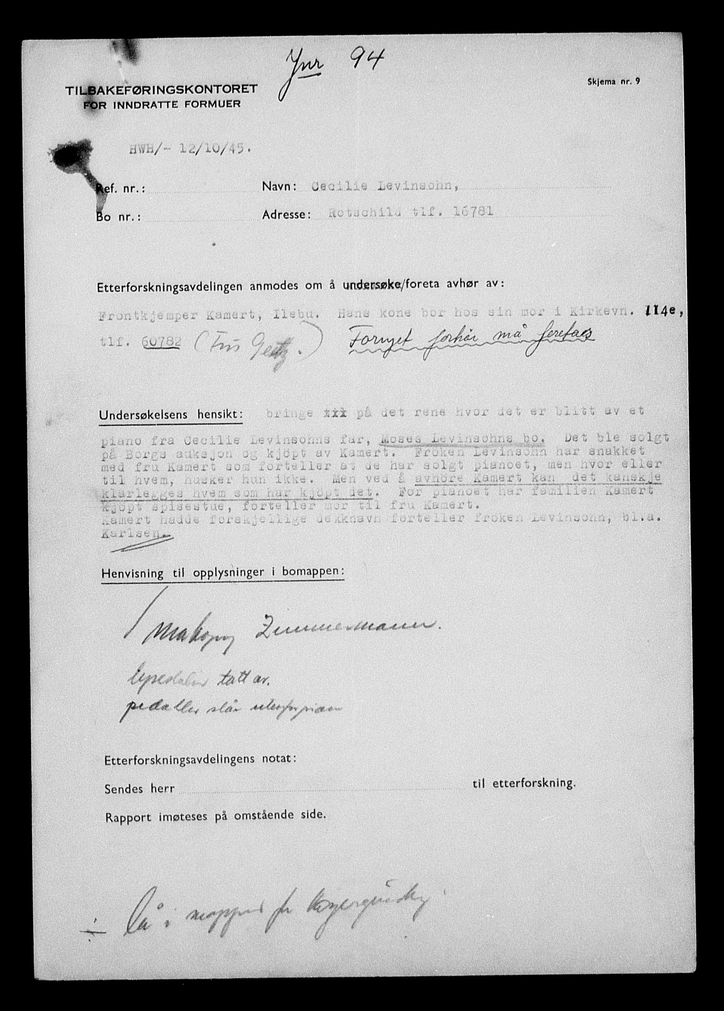 Justisdepartementet, Tilbakeføringskontoret for inndratte formuer, AV/RA-S-1564/H/Hc/Hcc/L0959: --, 1945-1947, s. 23