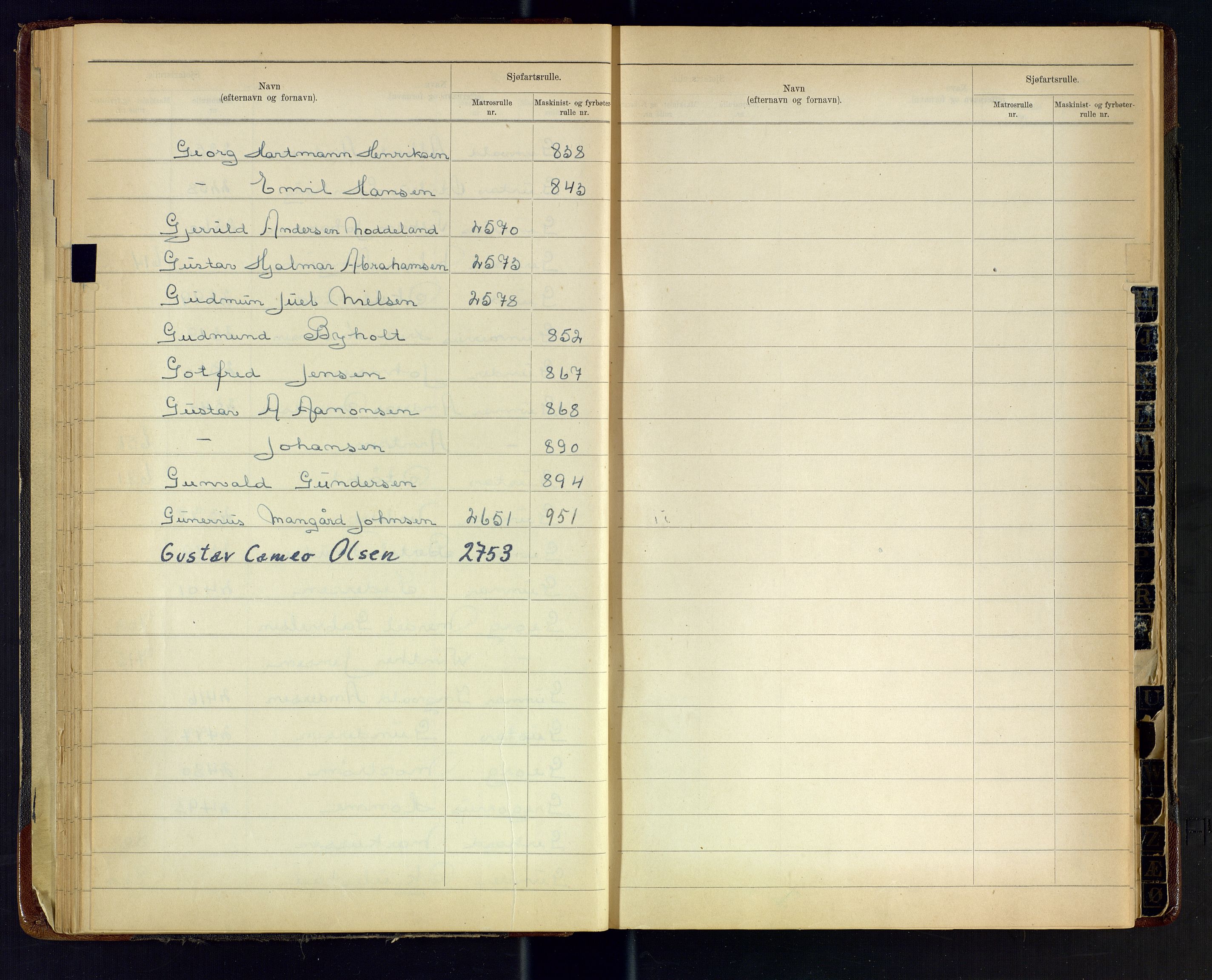 Arendal mønstringskrets, SAK/2031-0012/F/Fb/L0029: Register til hovedrulle A og B, S-27, 1925-1948, s. 21