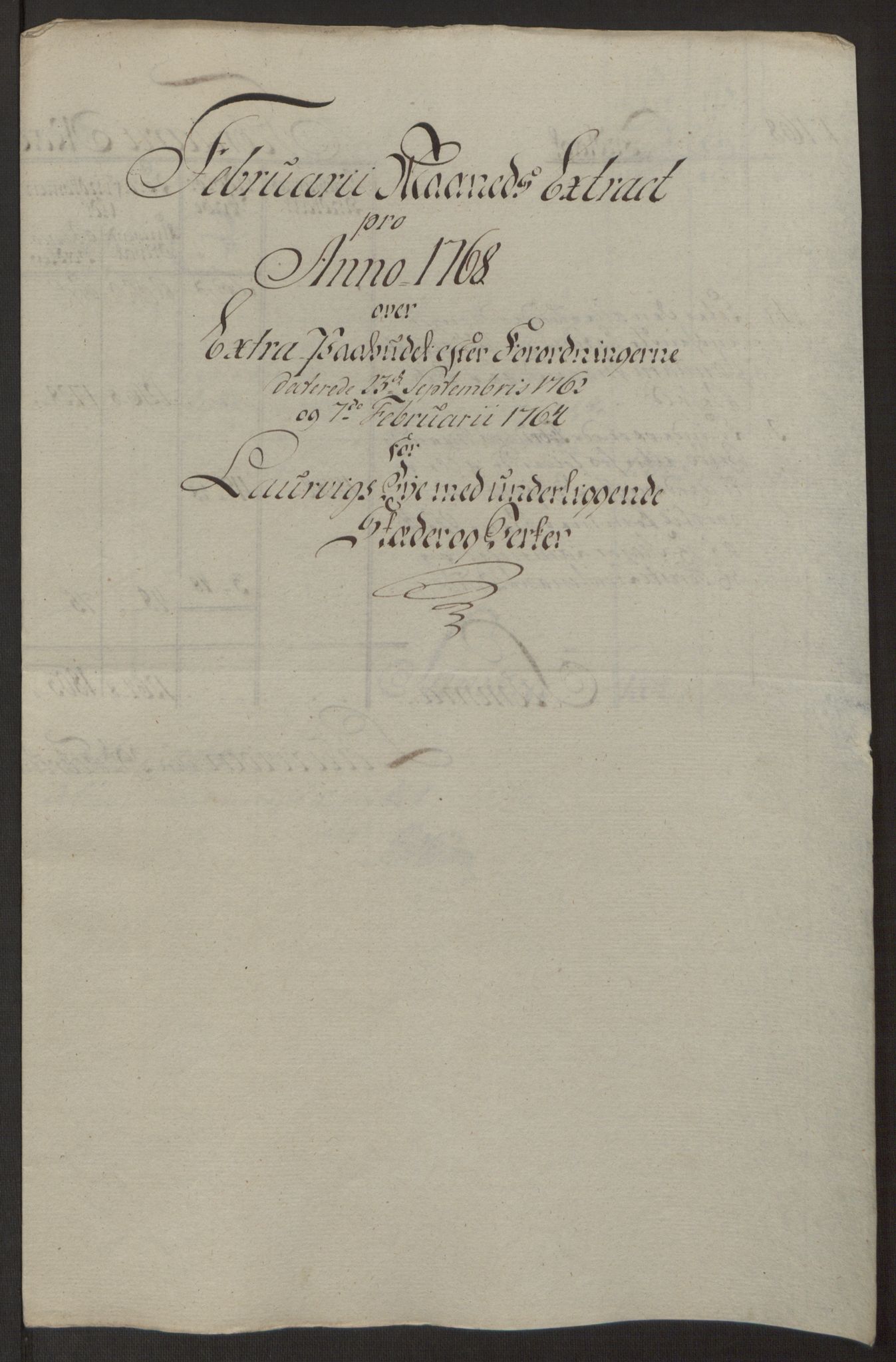 Rentekammeret inntil 1814, Reviderte regnskaper, Byregnskaper, AV/RA-EA-4066/R/Ri/L0183/0001: [I4] Kontribusjonsregnskap / Ekstraskatt, 1762-1768, s. 461