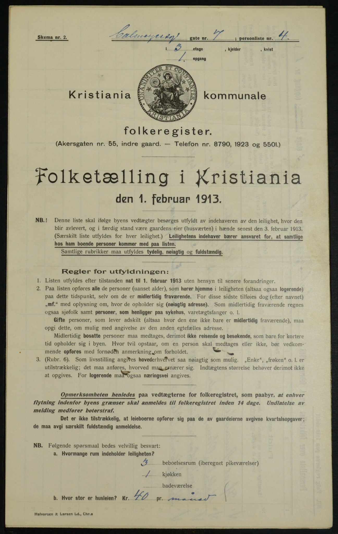 OBA, Kommunal folketelling 1.2.1913 for Kristiania, 1913, s. 11430