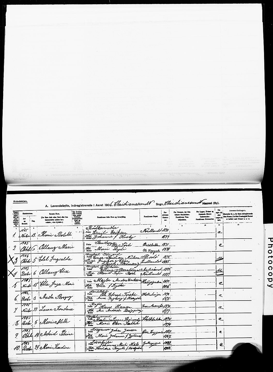 Ministerialprotokoller, klokkerbøker og fødselsregistre - Møre og Romsdal, AV/SAT-A-1454/572/L0858: Ministerialbok nr. 572D02, 1903-1912