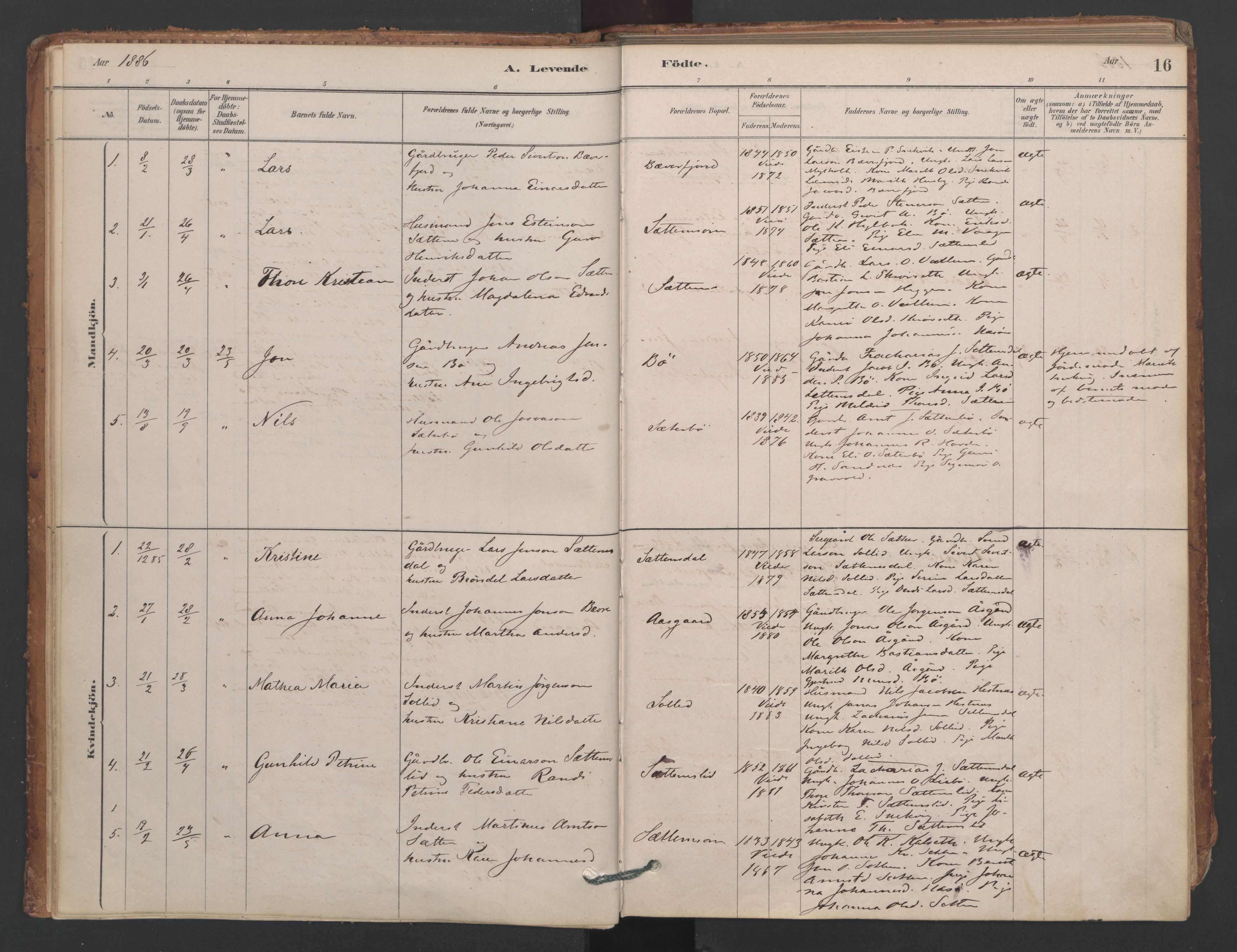 Ministerialprotokoller, klokkerbøker og fødselsregistre - Møre og Romsdal, SAT/A-1454/594/L1036: Ministerialbok nr. 594A02 (?), 1879-1910, s. 16